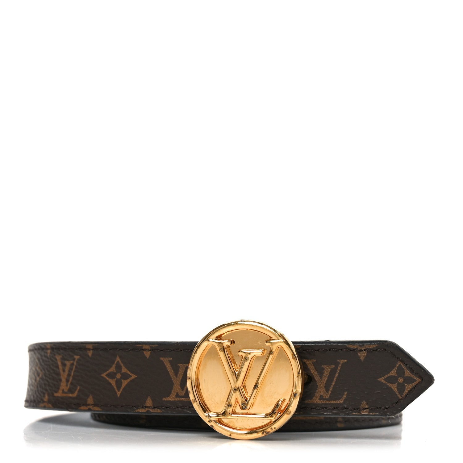 Calfskin Monogram 25mm LV Circle Reversible 80 32 Belt Black