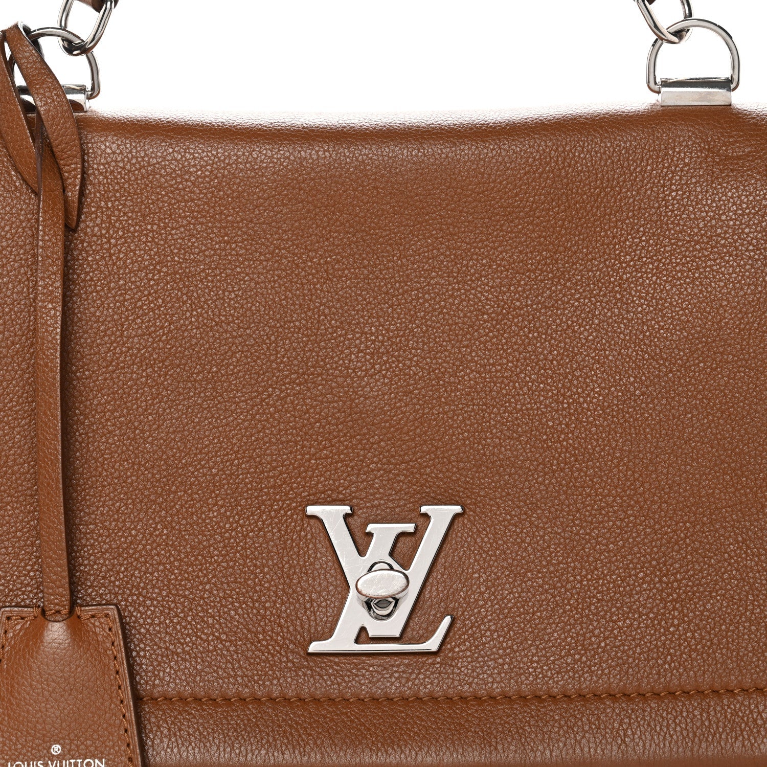 Soft Calfskin Lockme II Top Handle Cognac