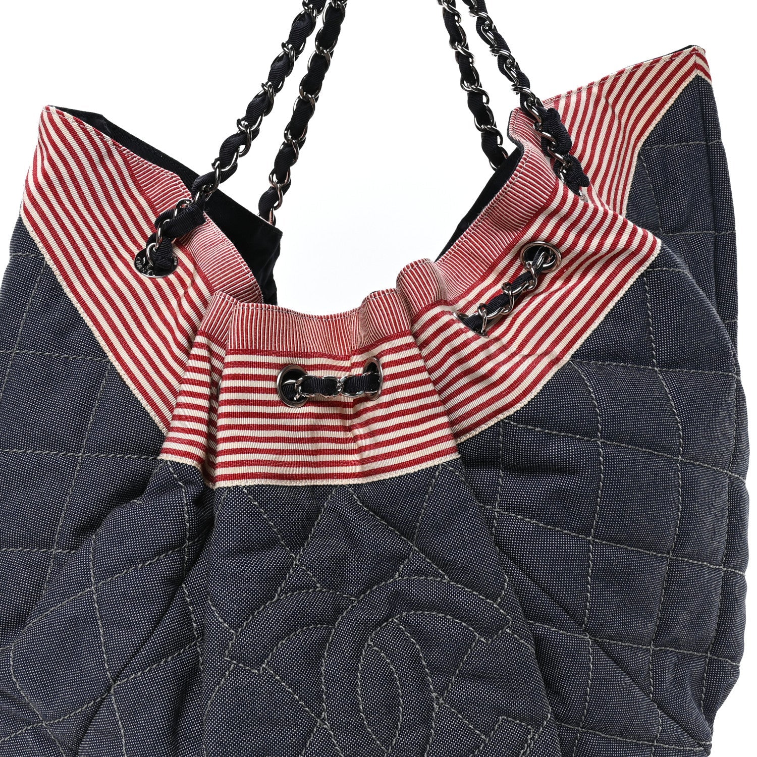 Denim Quilted Large Stretch Spirit Cabas Blue
