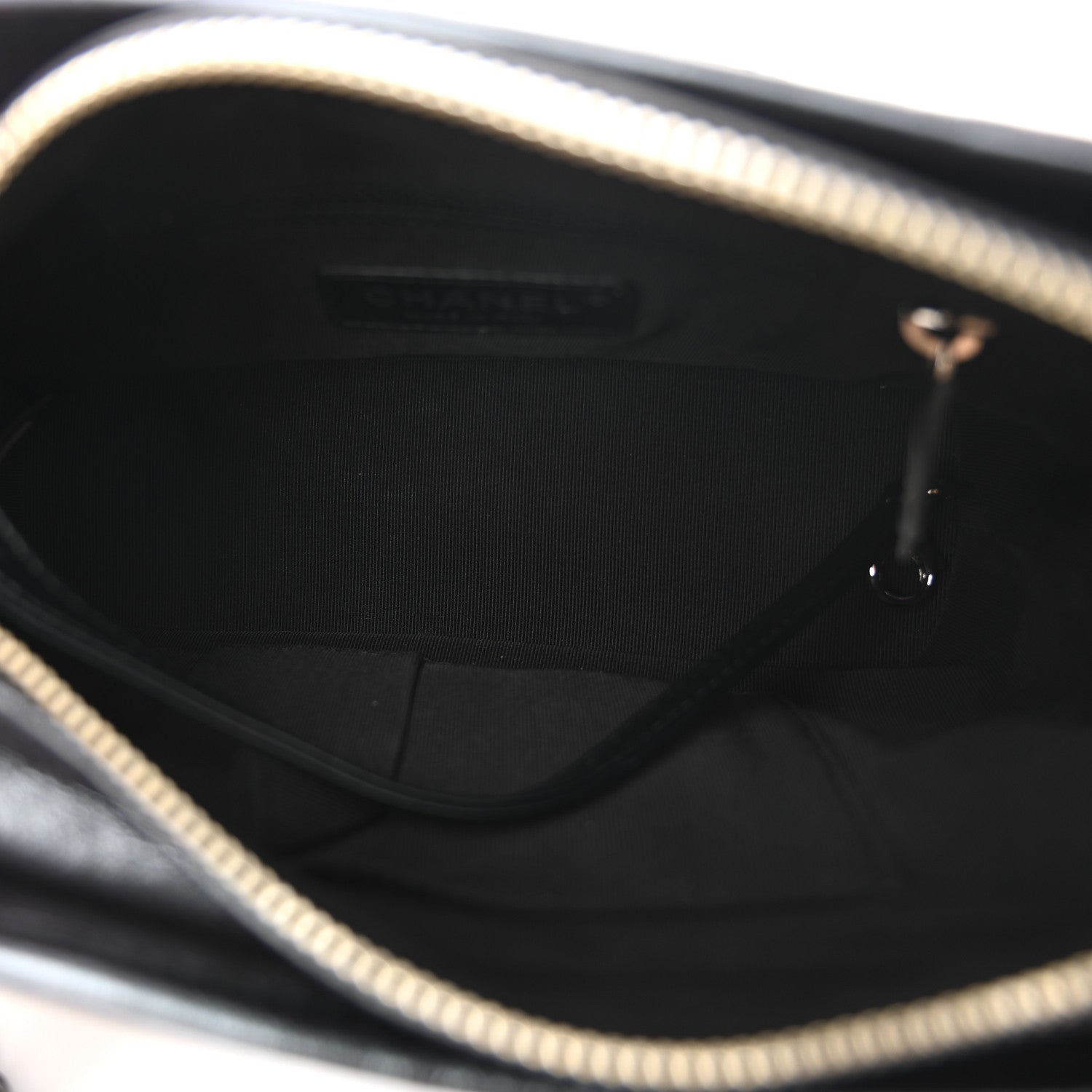 Iridescent Aged Calfskin Quilted Small Gabrielle Hobo Black
