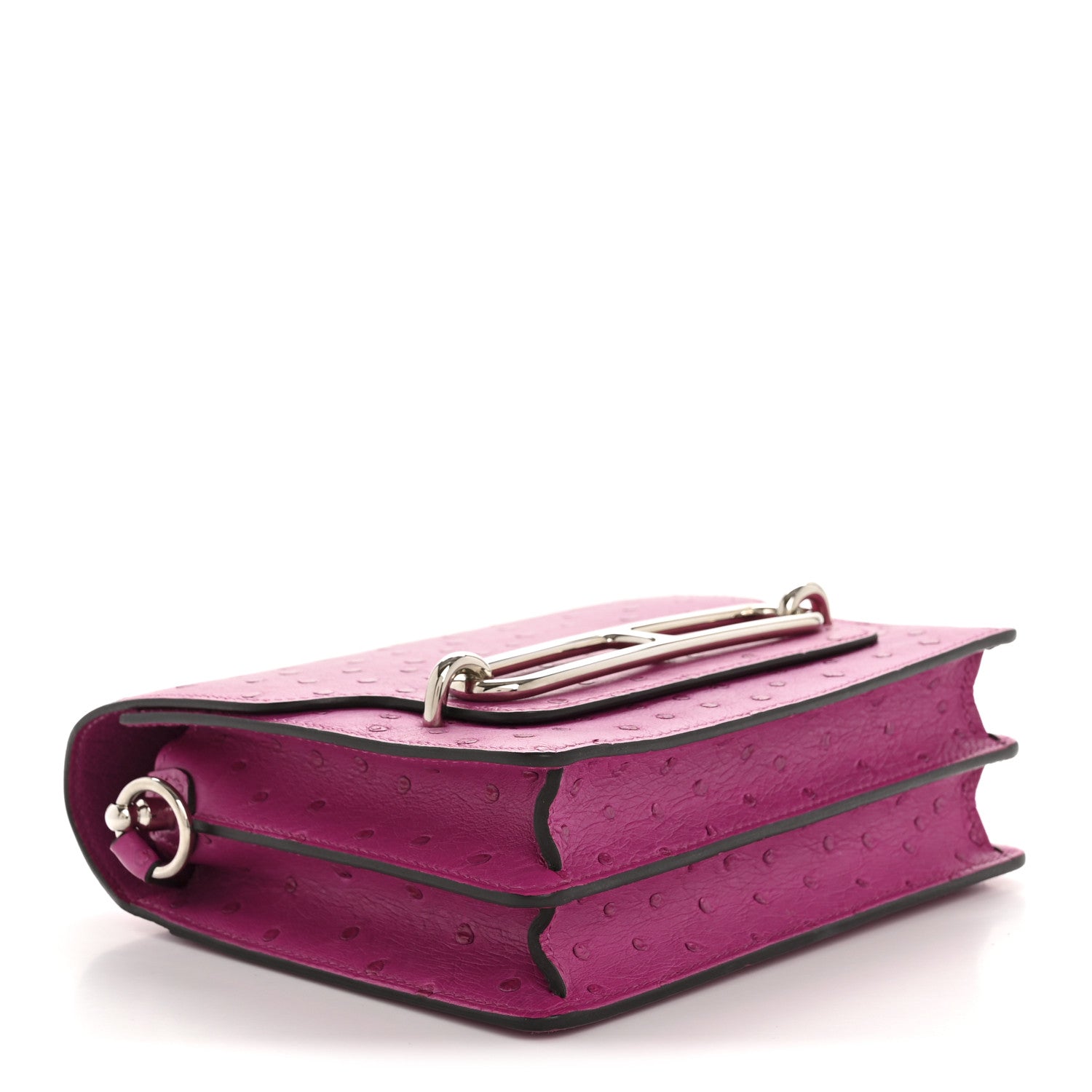Ostrich Mini Sac Roulis Rose Pourpre