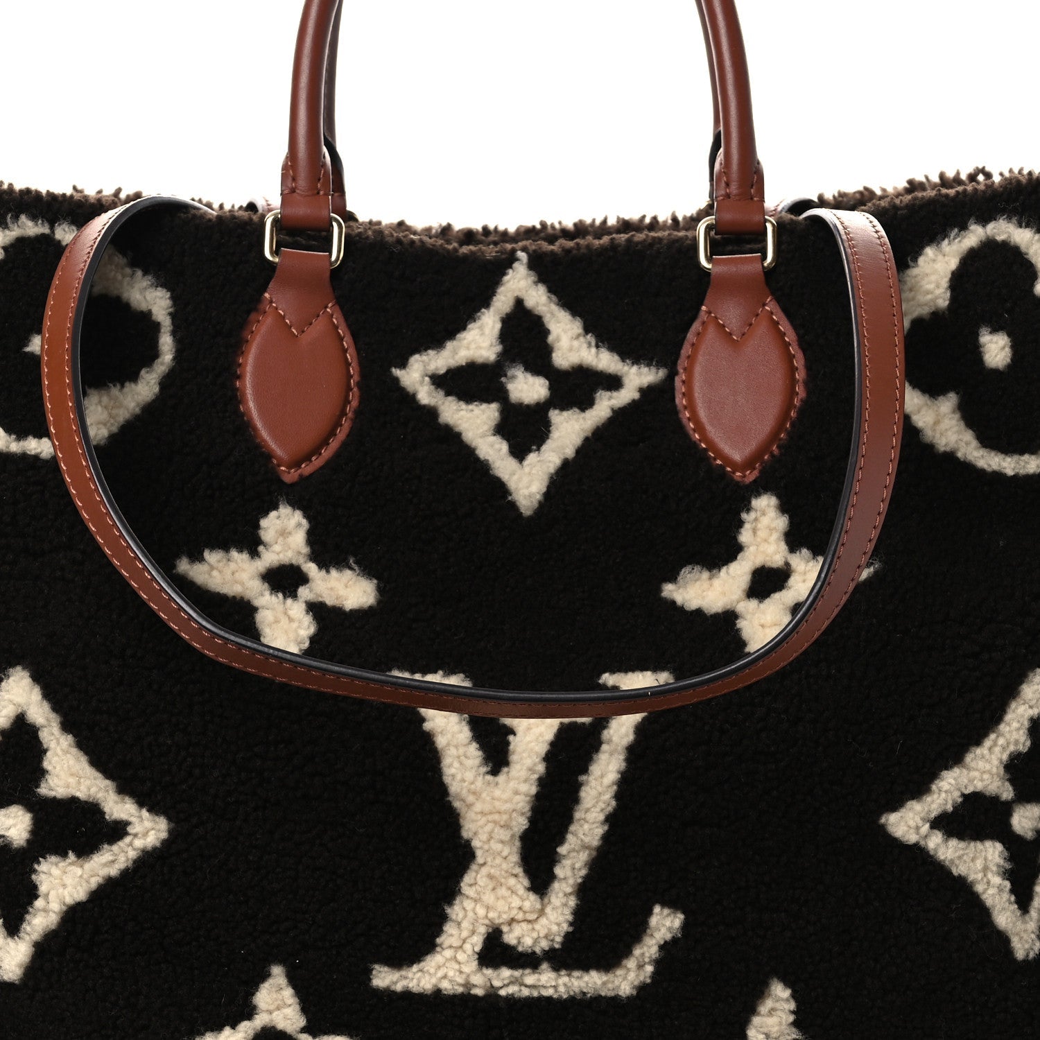 Shearling Monogram Giant Teddy Onthego GM Black White