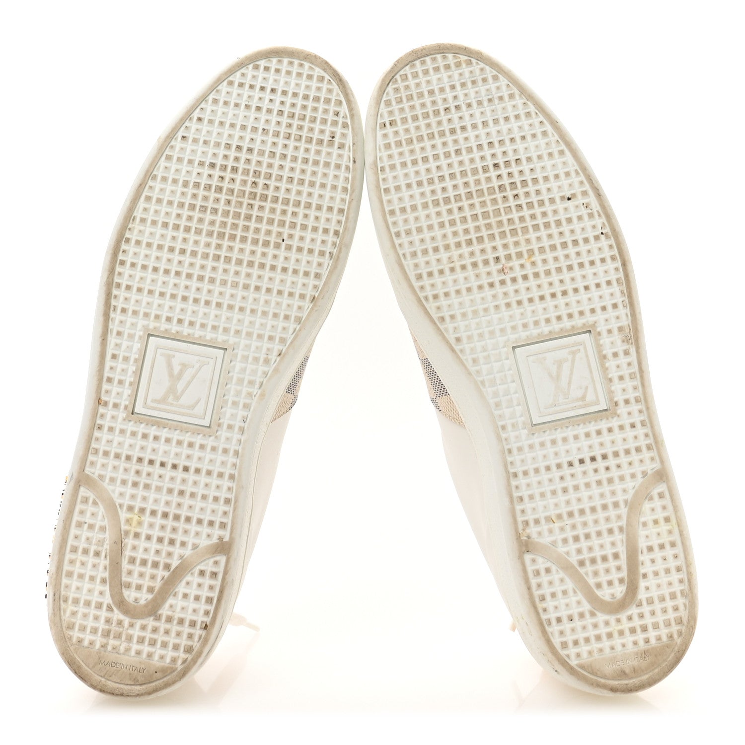 Damier Azur Front Row Sneaker 37.5 White