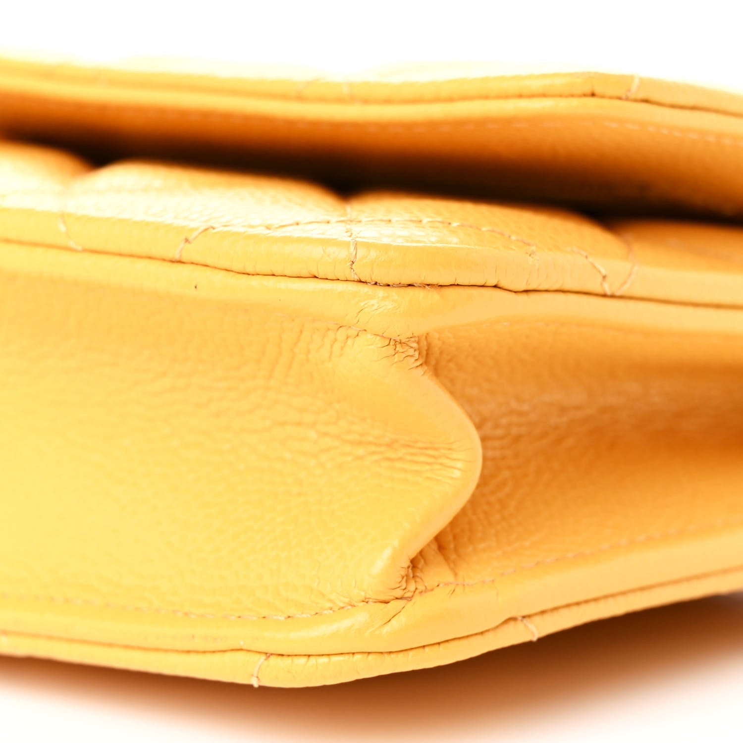 Caviar Quilted Wallet on Chain WOC Yellow