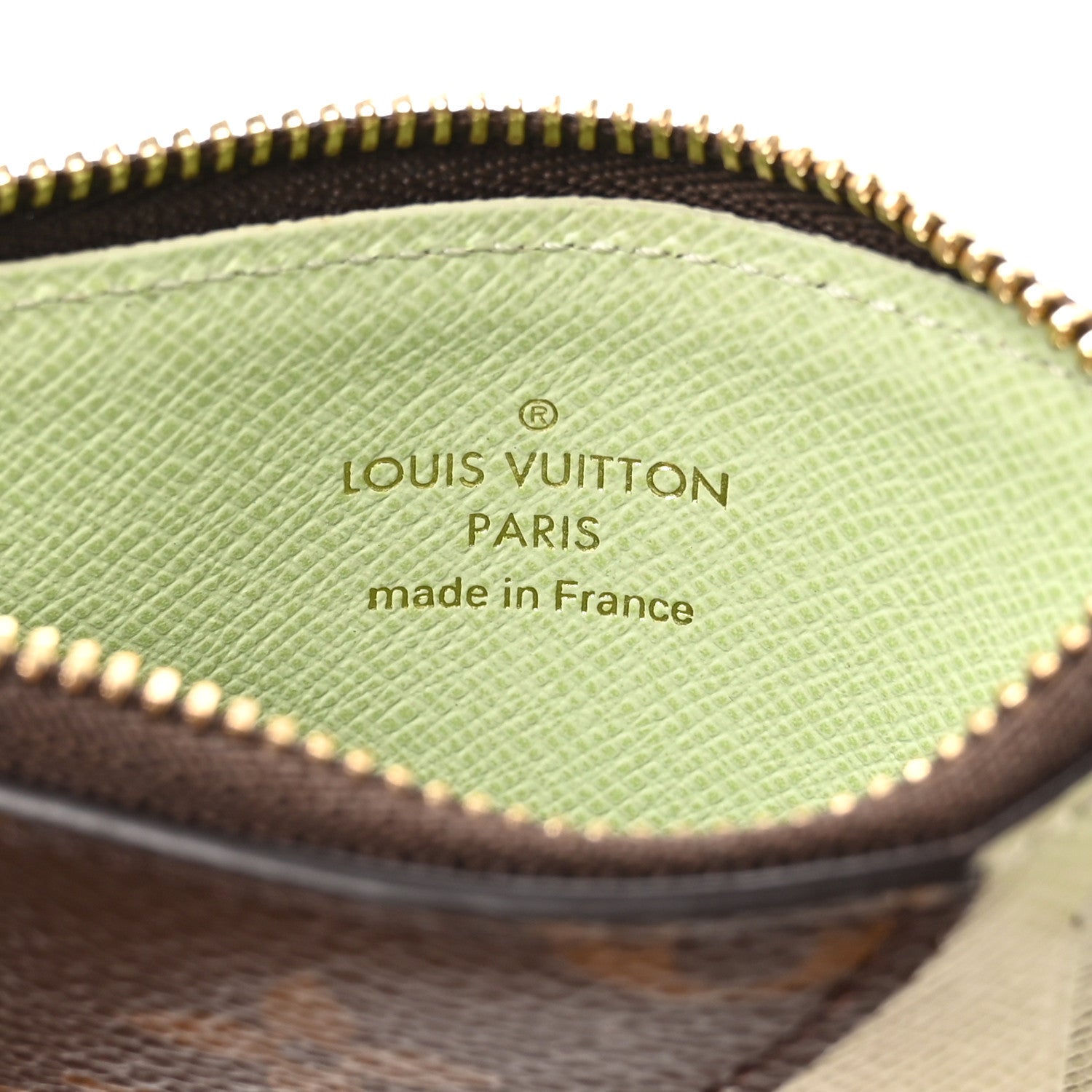 Monogram Coin Card Holder Light Green