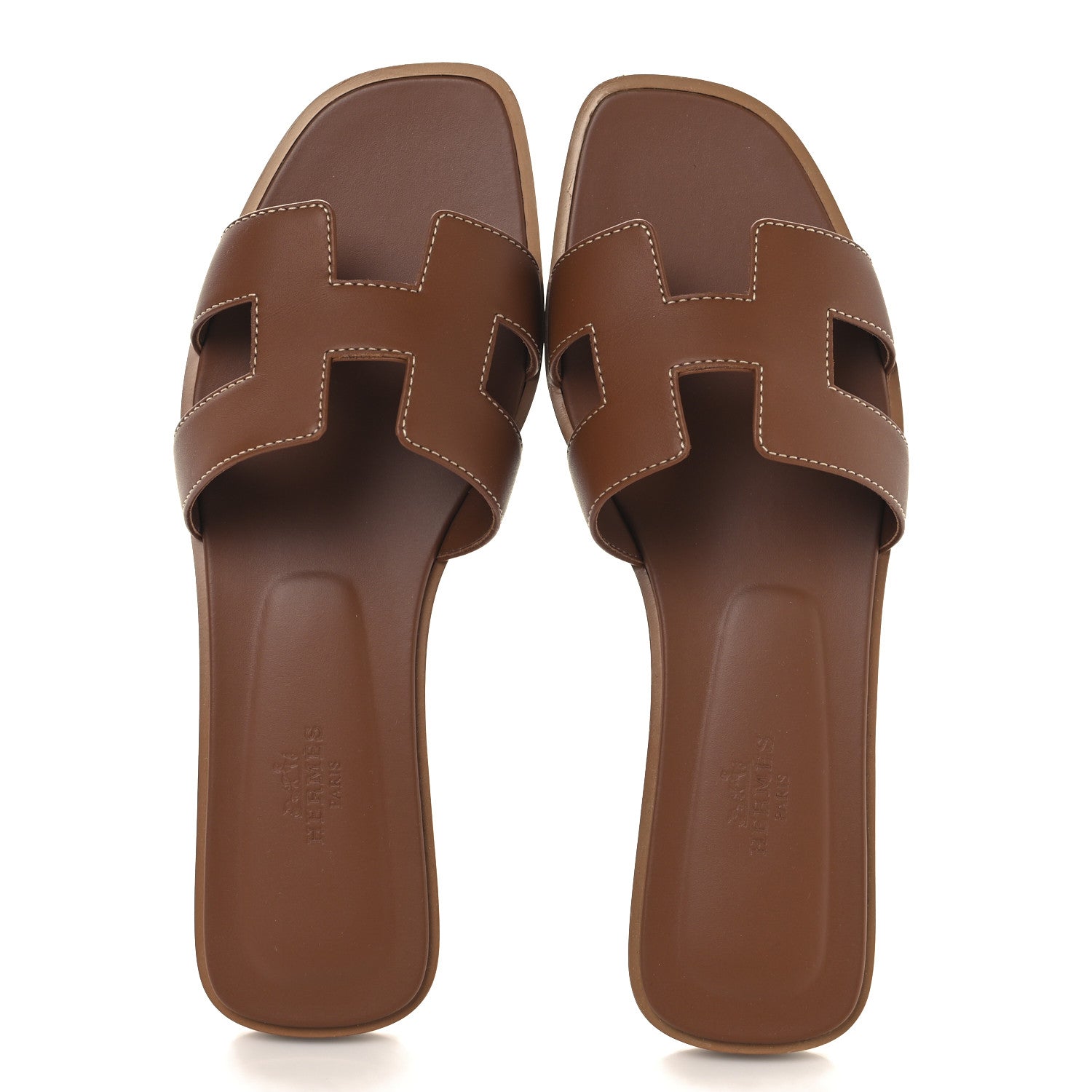 Box Calfskin Oran Sandals 38 Gold