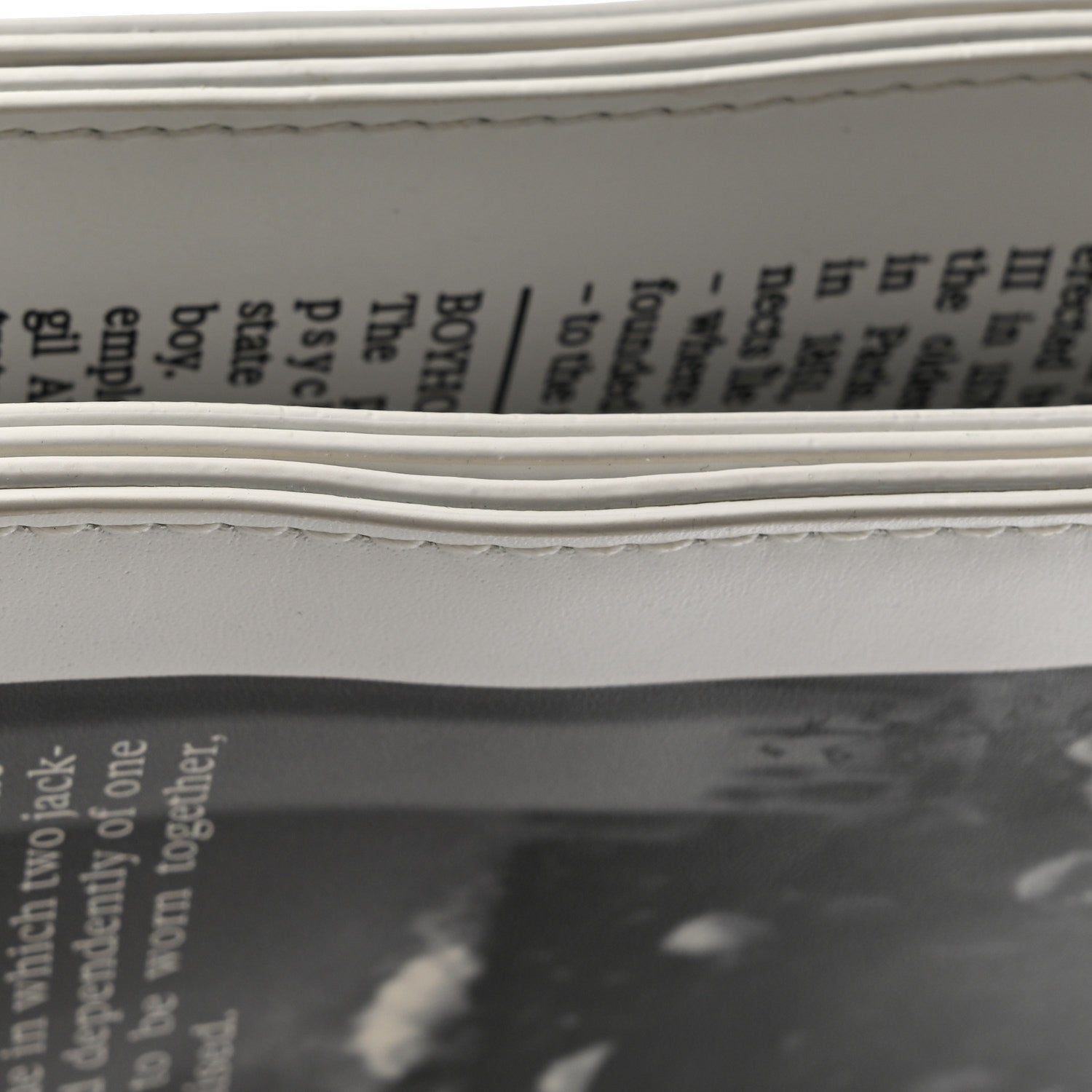 Calfskin Newspaper Print Pouch