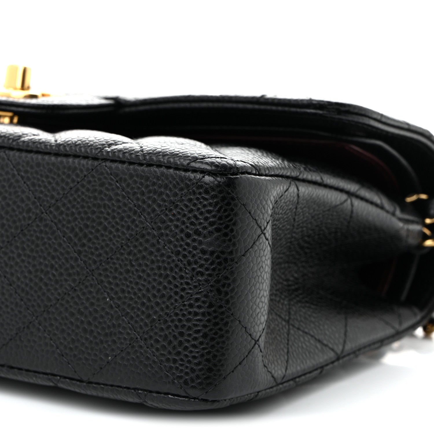 Caviar Quilted Small Double Flap Black