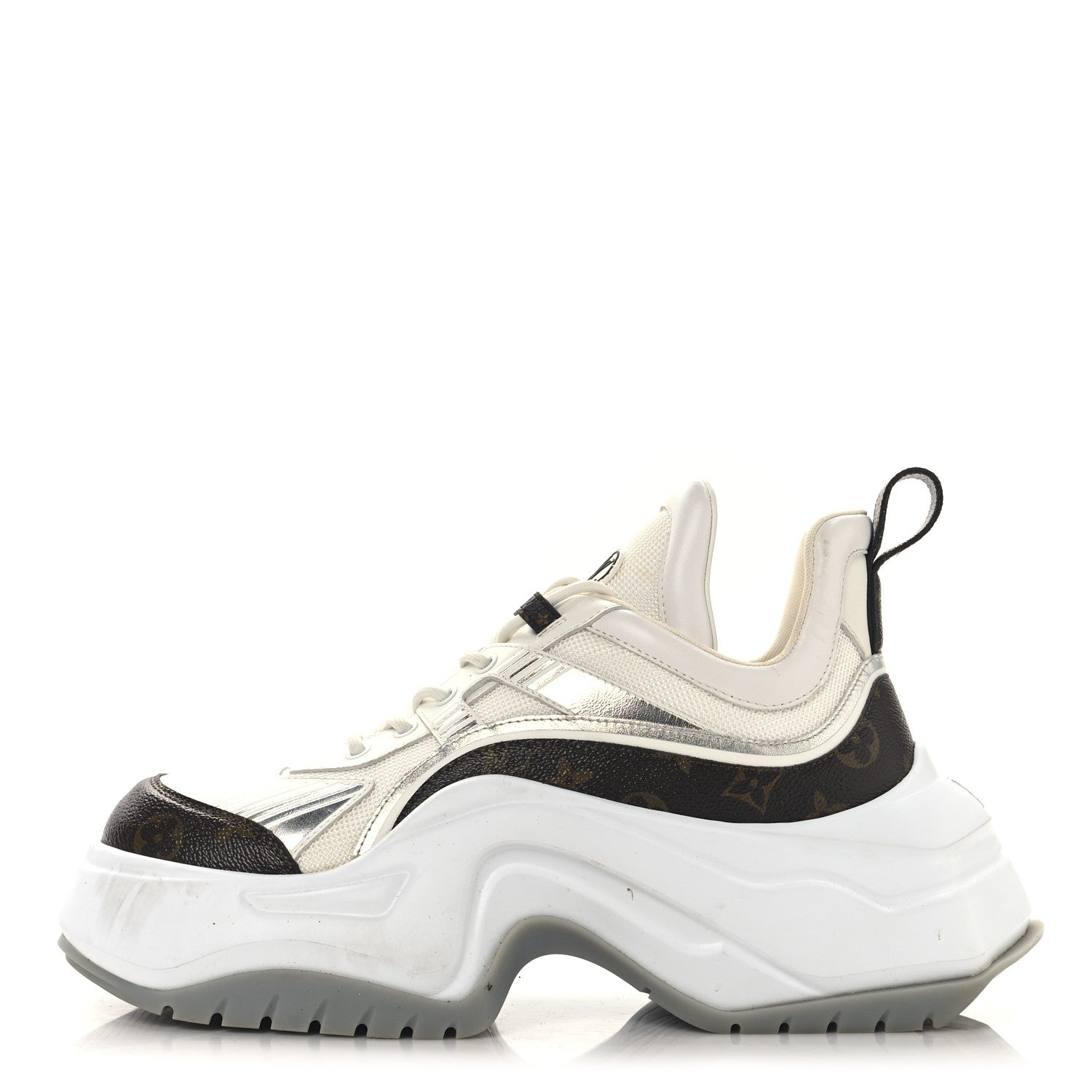 Calfskin Monogram Mens LV Archlight 2.0 Platform Sneakers 9 White