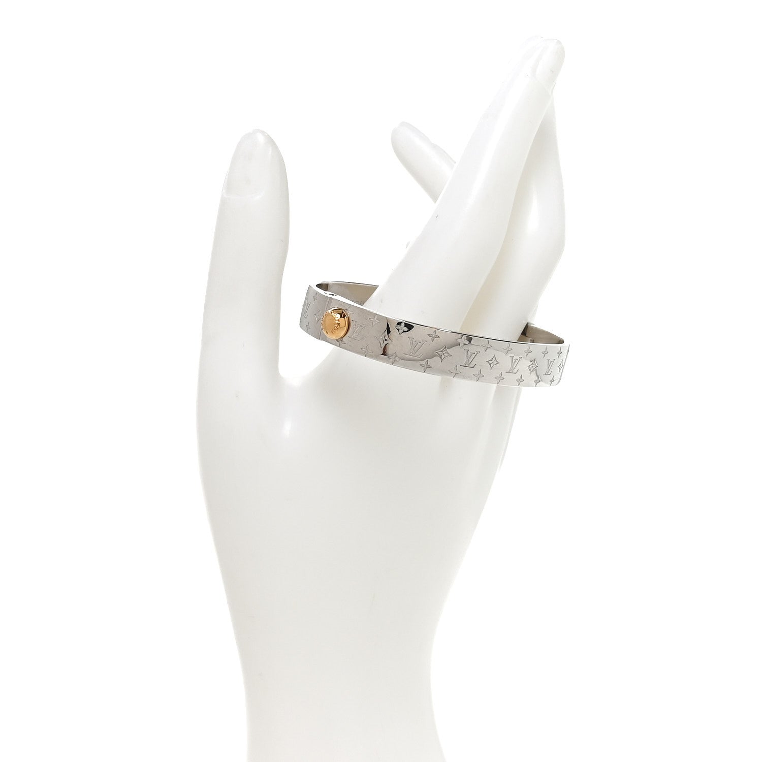 Brass Palladium Plated Nanogram Cuff S Silver