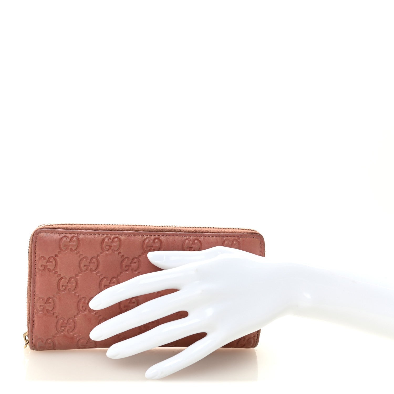 Guccissima Signature Zip Around Wallet Soft Pink