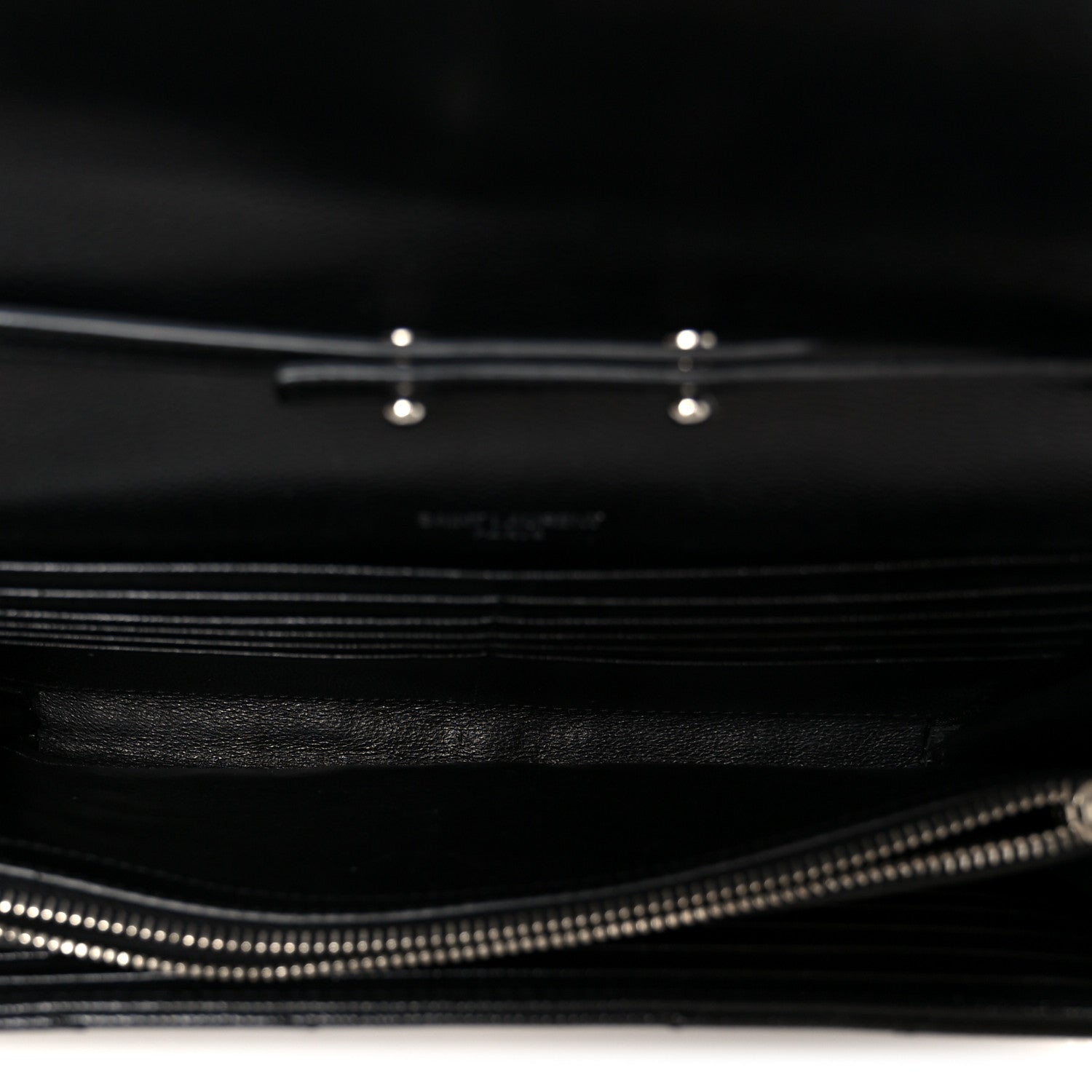 Grain De Poudre Matelasse Chevron Monogram Chain Wallet Black