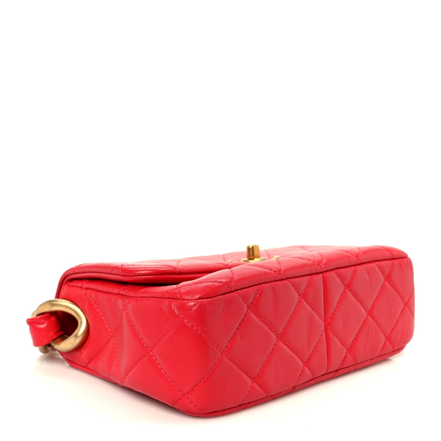 Lambskin Quilted Small Flap Red