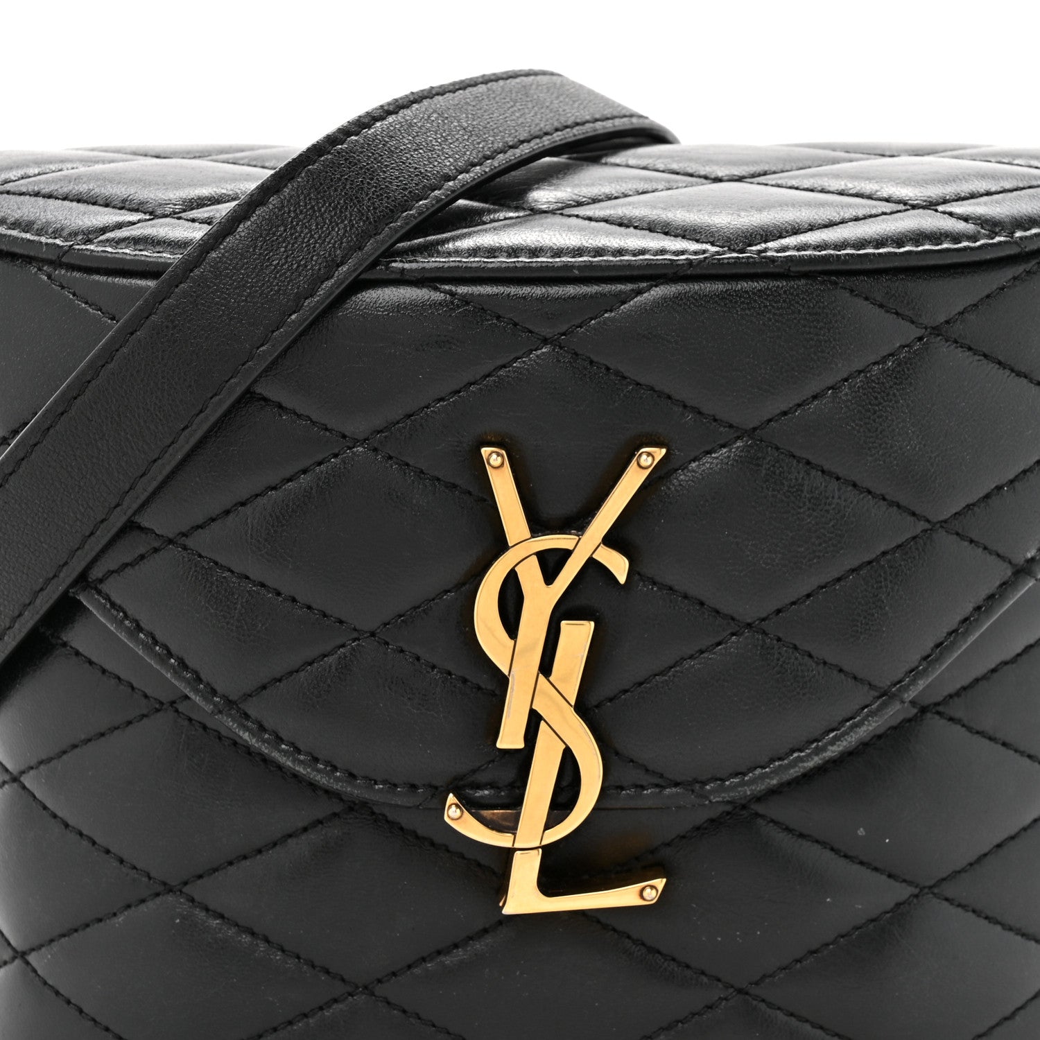 Lambskin Matelasse Monogram June Box Bag Black