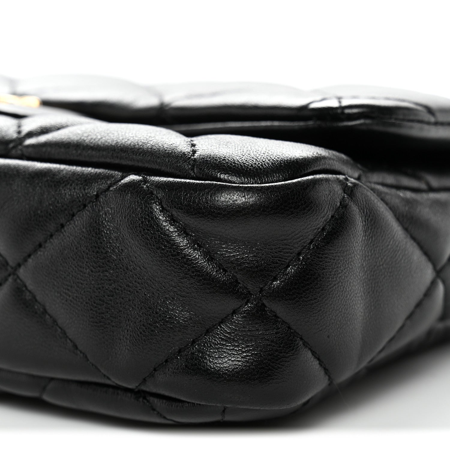 Lambskin Quilted Small Funky Town Flap Black