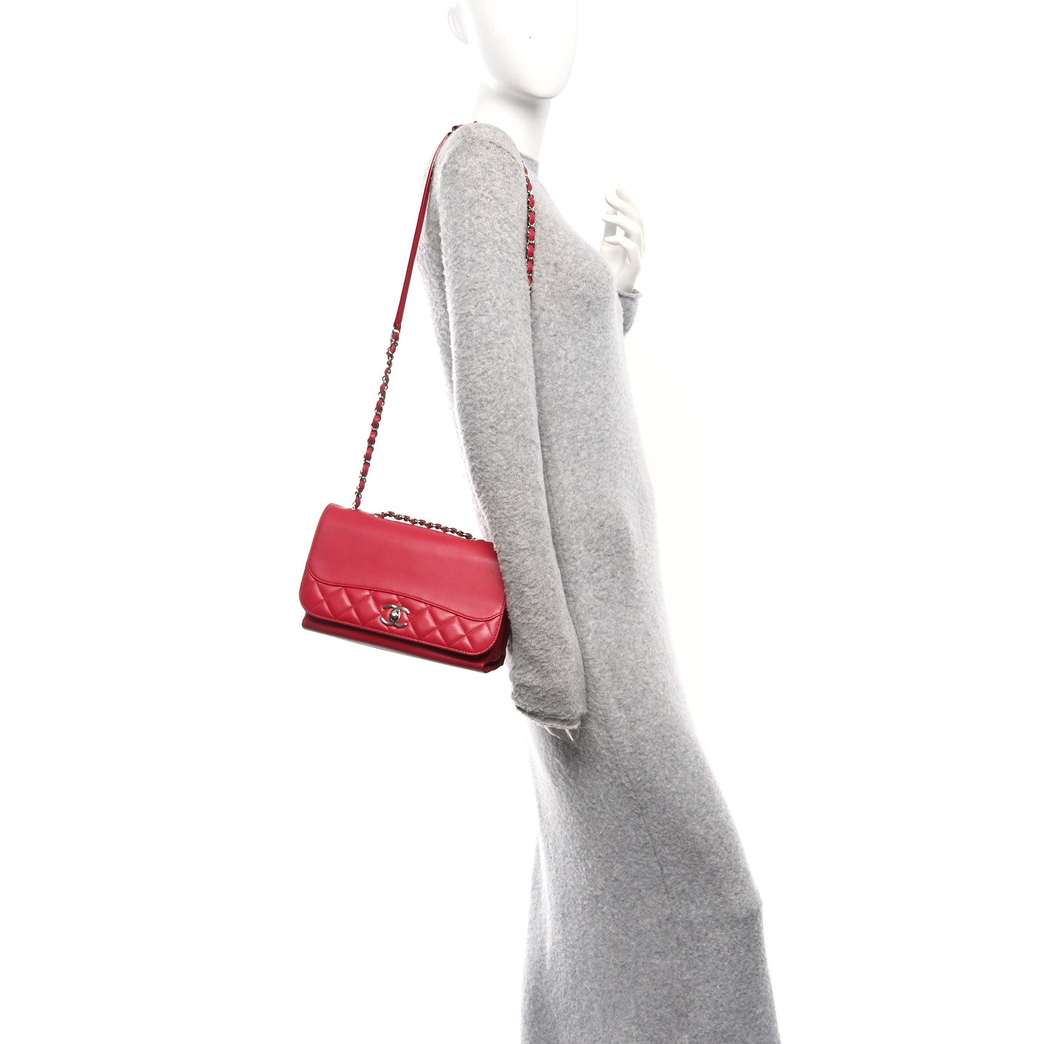 Calfskin Small Tramezzo Flap Red