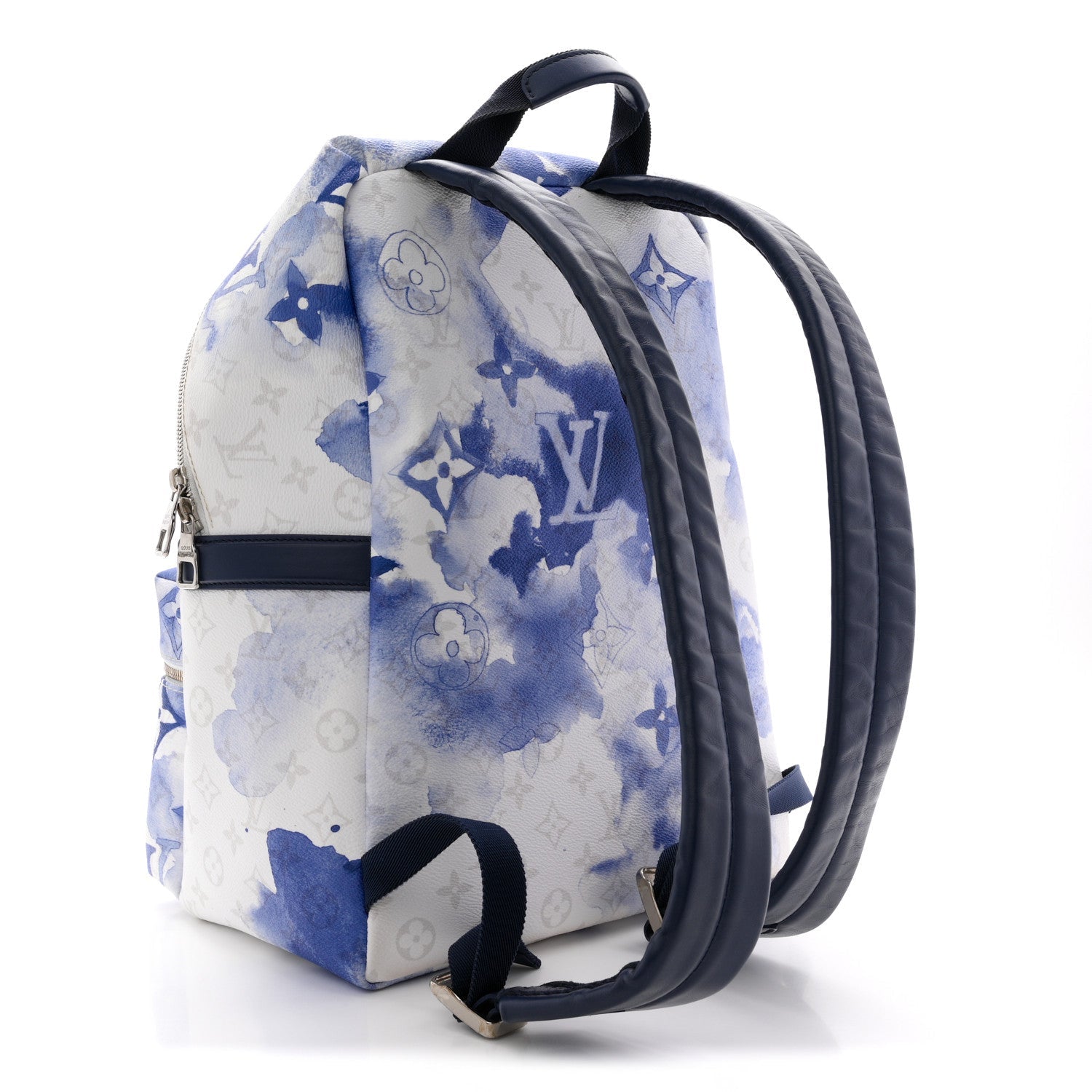Monogram Watercolor Discovery Backpack Blue