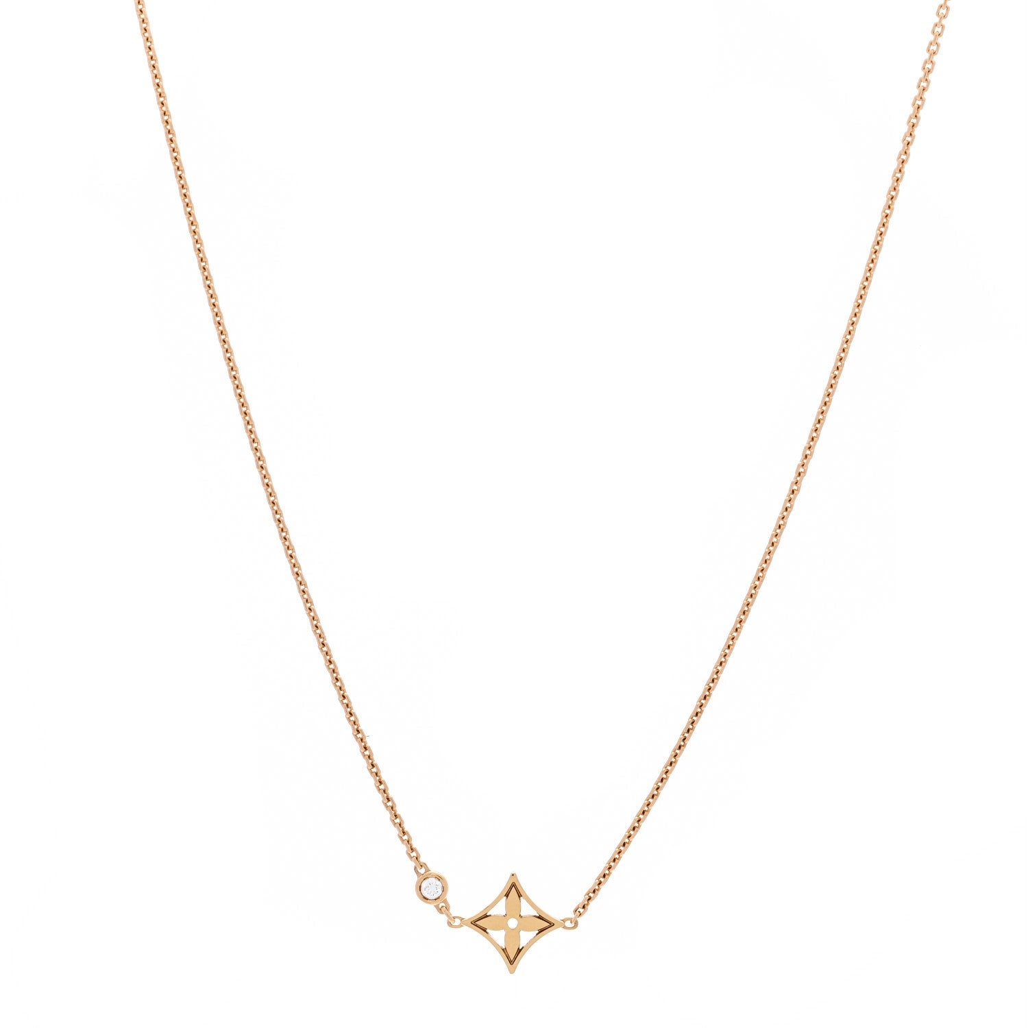 18K Yellow Gold Diamond Idylle Blossom Pendant Necklace
