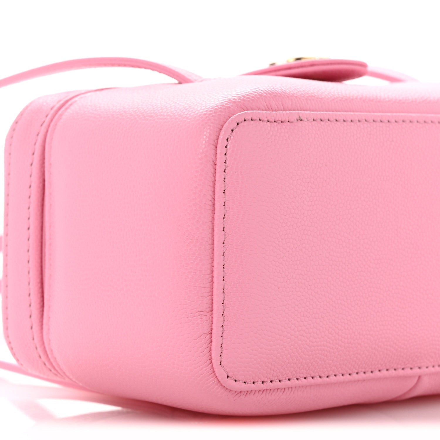 Shiny Caviar Preppy Coco Long Vanity With Strap Rose