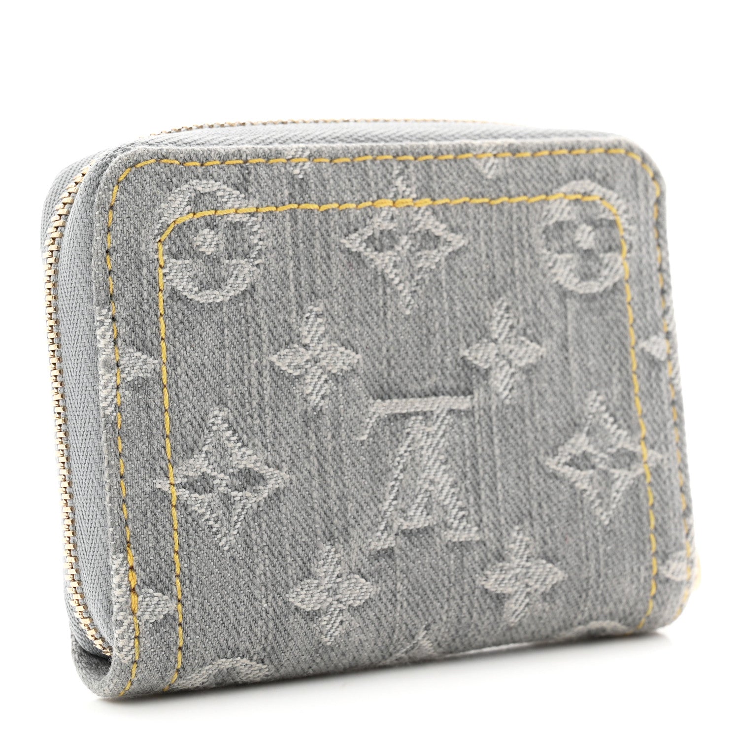 Denim Monogram Zippy Coin Purse Washed Gray