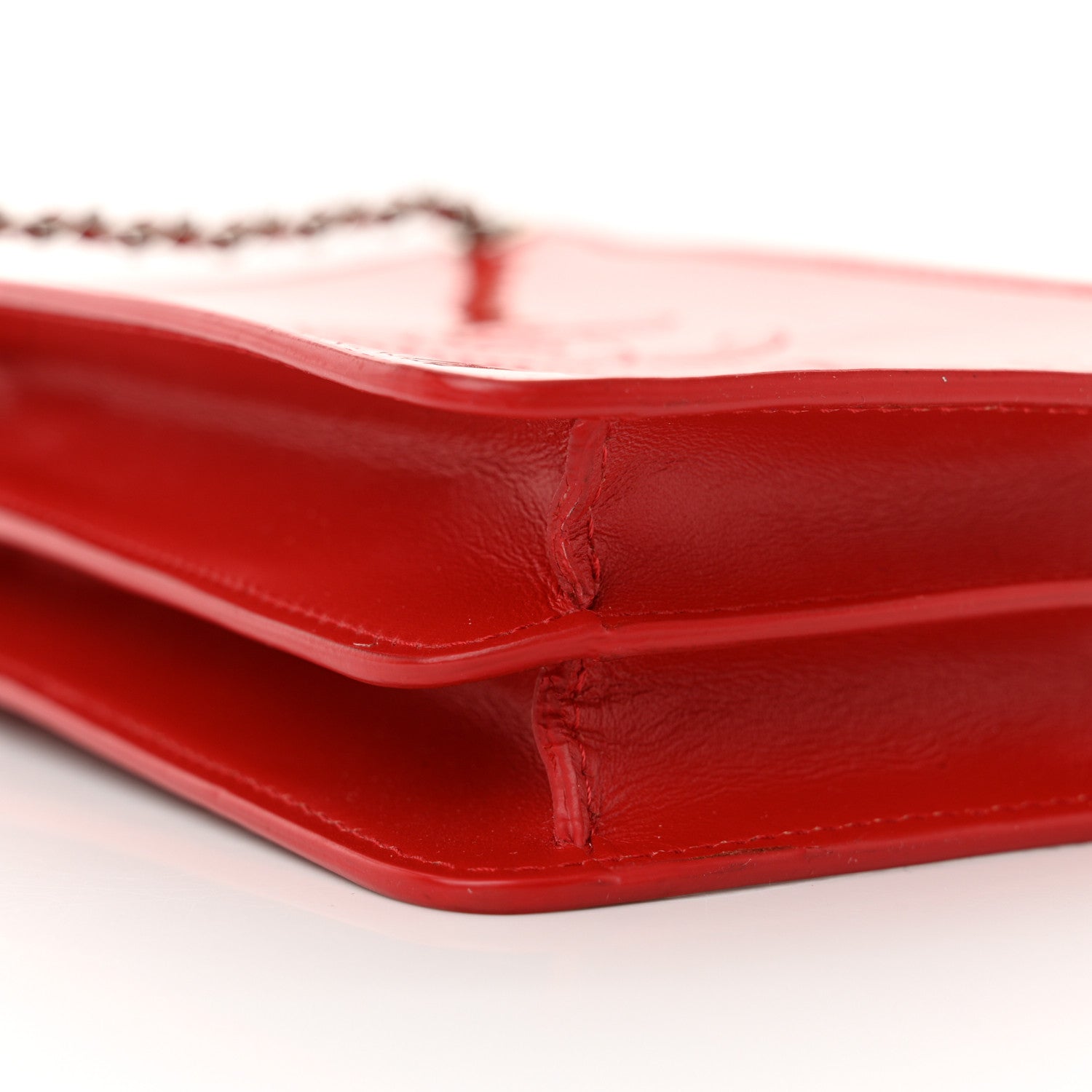 Patent Crossbody CC Phone Holder Red