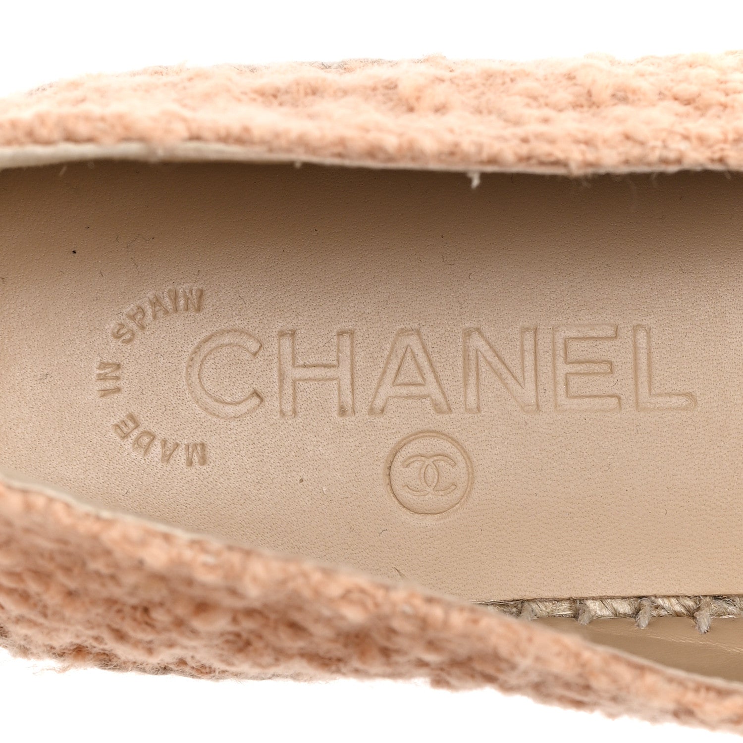 Tweed Lambskin CC Espadrilles 40 Dark Beige Light Brown