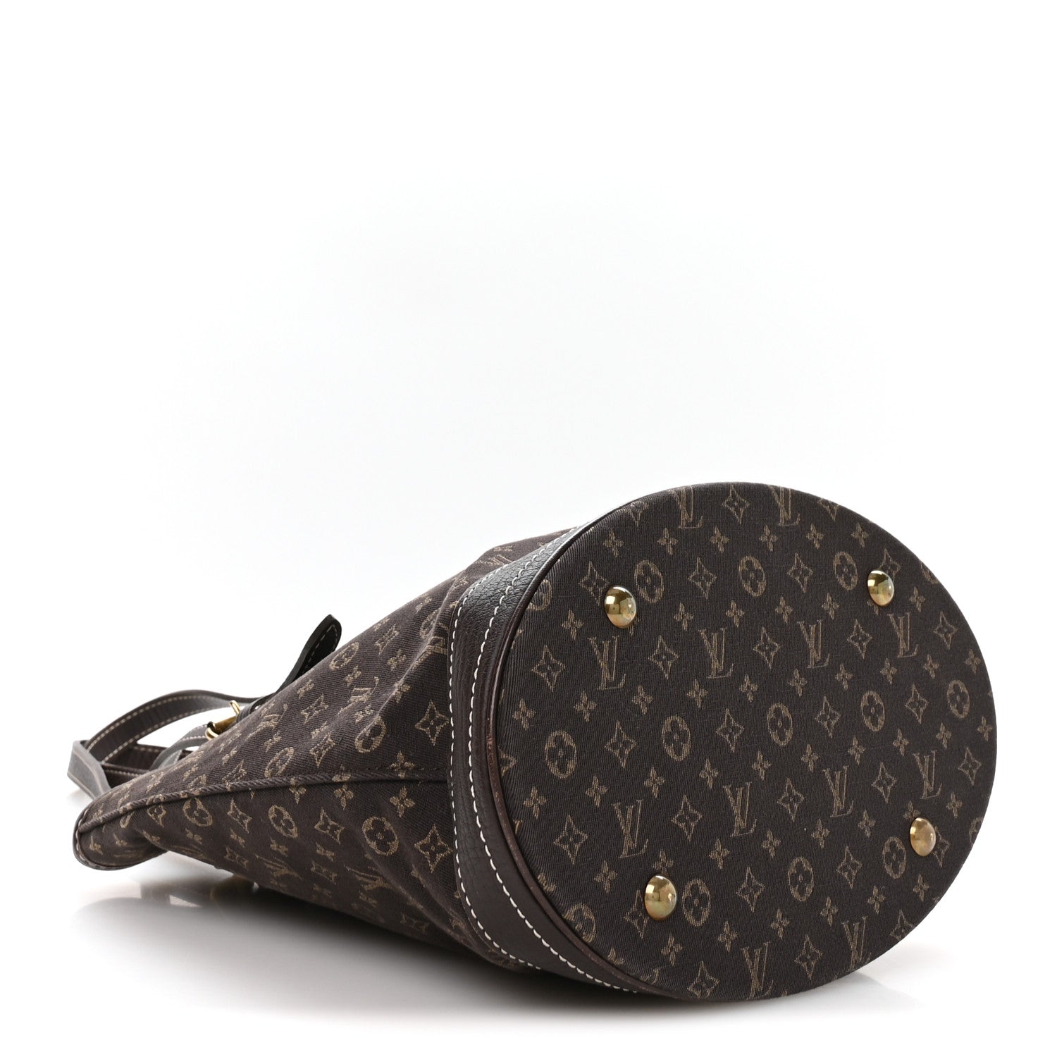 Mini Lin Monogram Bucket Bag Ebene