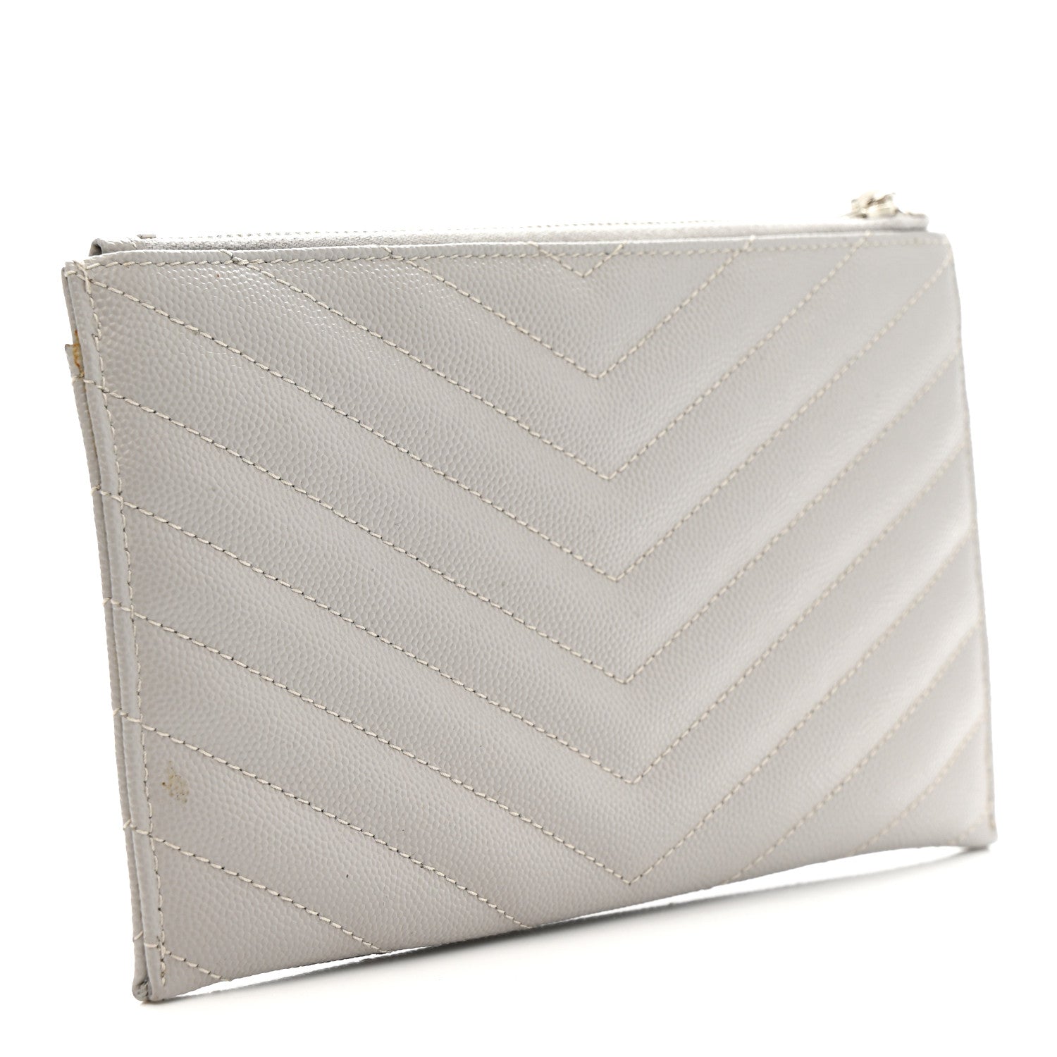 Grain De Poudre Chevron Monogram Bill Pouch Granite