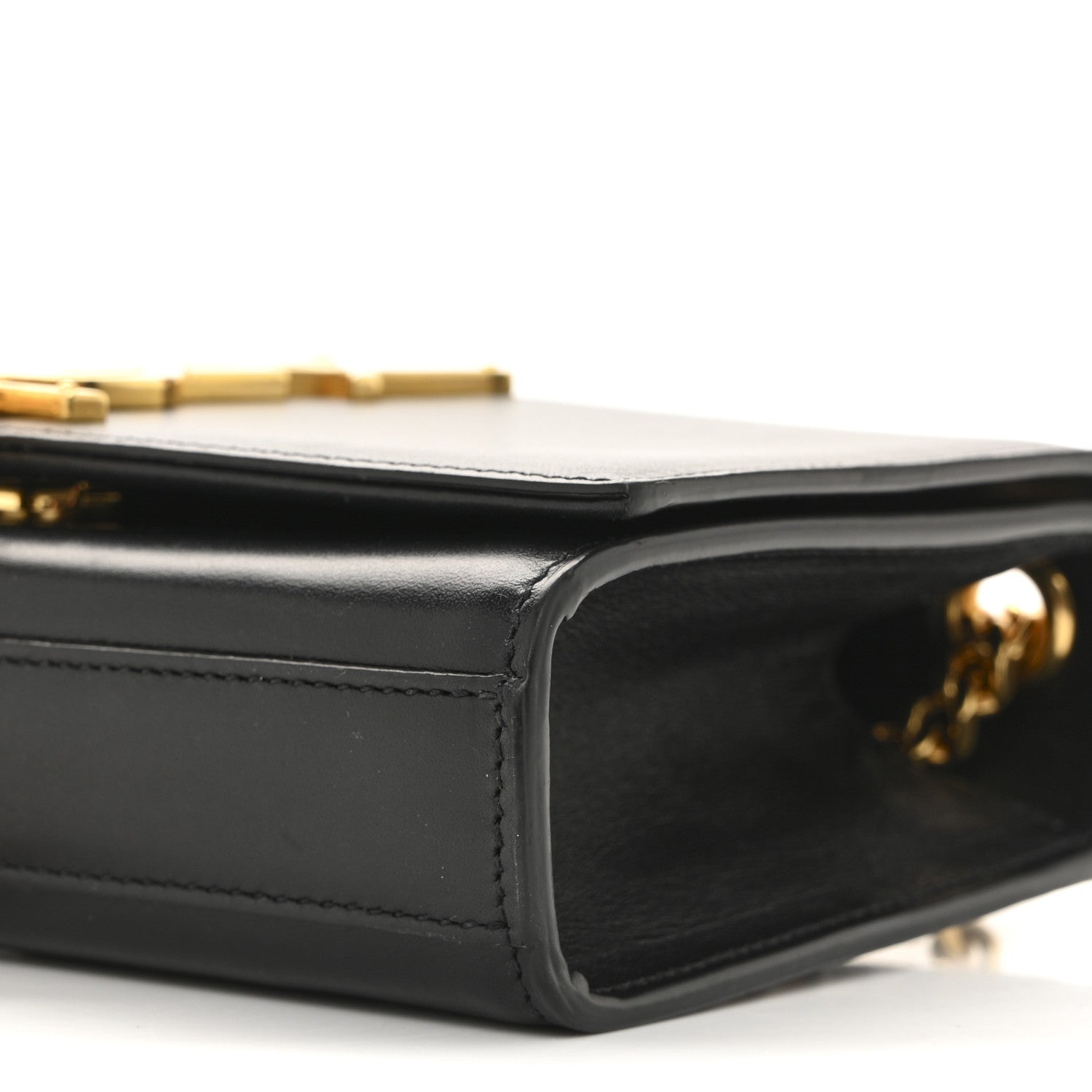 Calfskin Small Classic Monogram Kate Tassel Satchel Black