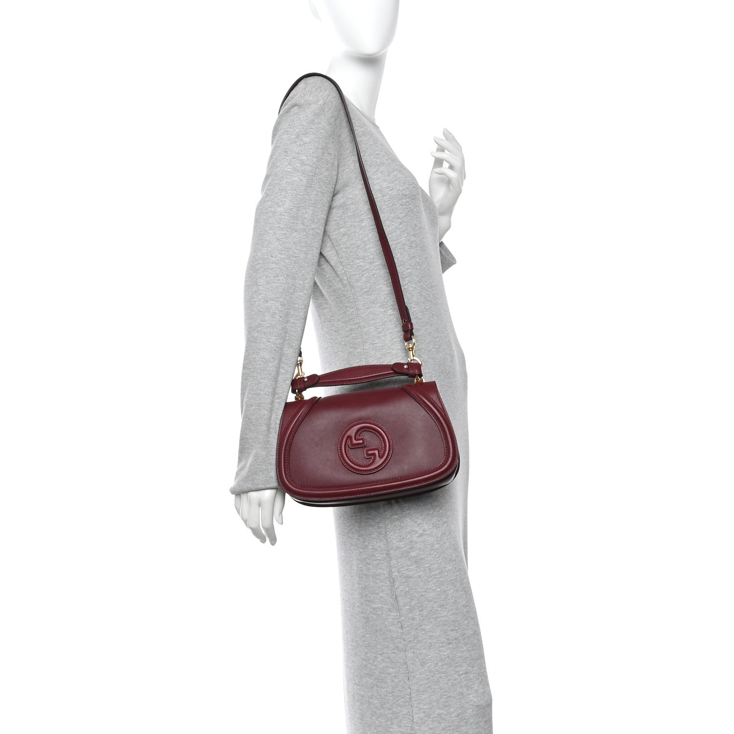 Roxy Calfskin Medium Blondie Top Handle Bag Rosso Ancora