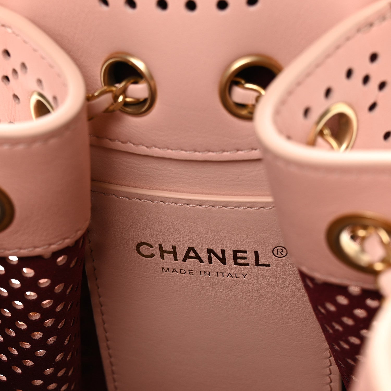 Perforated Calfskin Quilted Mini Chanel 25 Handbag Light Pink