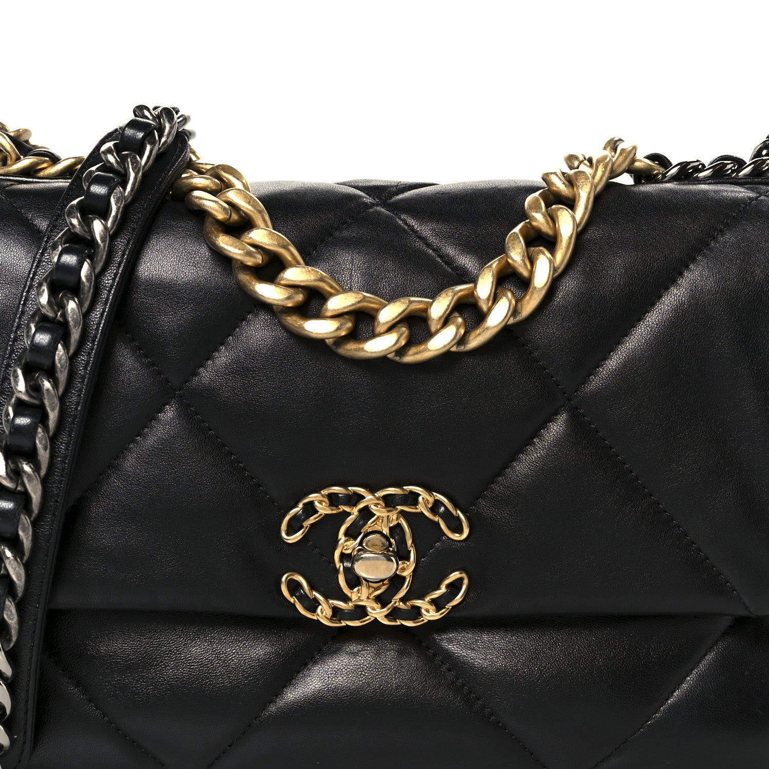 Lambskin Quilted Medium Chanel 19 Flap Black