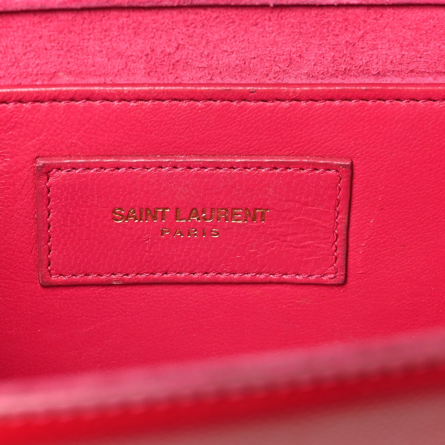 Patent Grain De Poudre Classic Monogram Cassandre Clutch Fuchsia