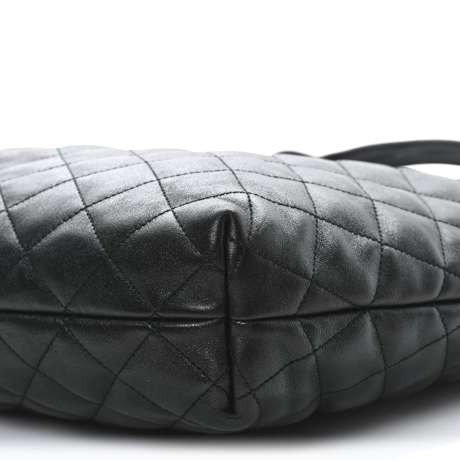Lambskin Quilted Maxi Icare Shopping Tote Black