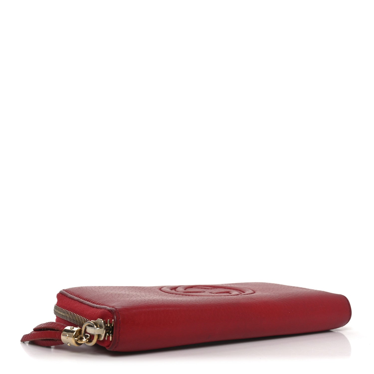 Pebbled Calfskin Soho Zip Around Wallet Red