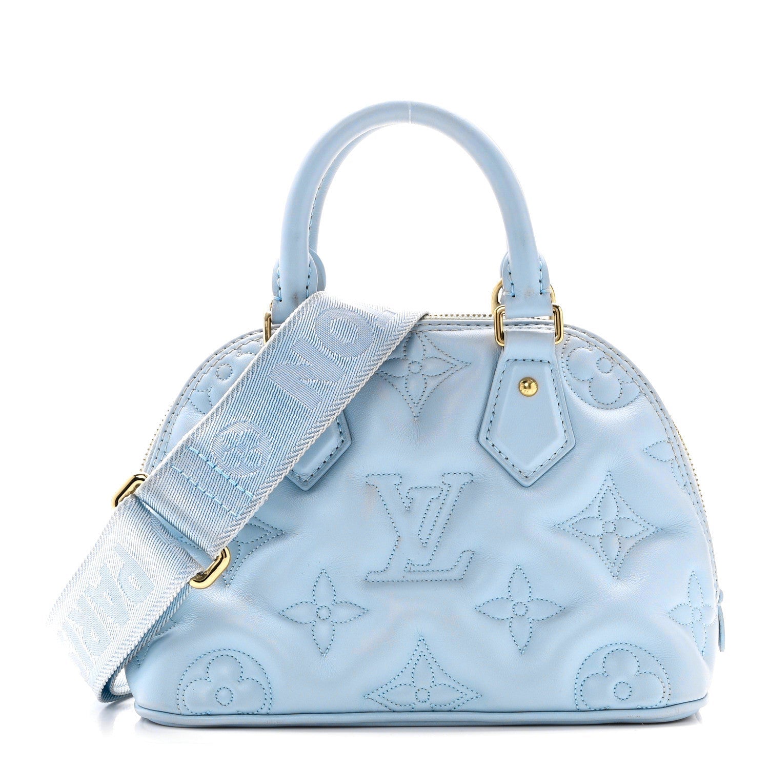 Calfskin Bubblegram Alma BB Ice Blue