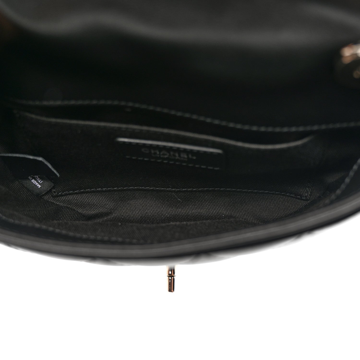 Calfskin Quilted CC Uniform Flap Belt Bag Black