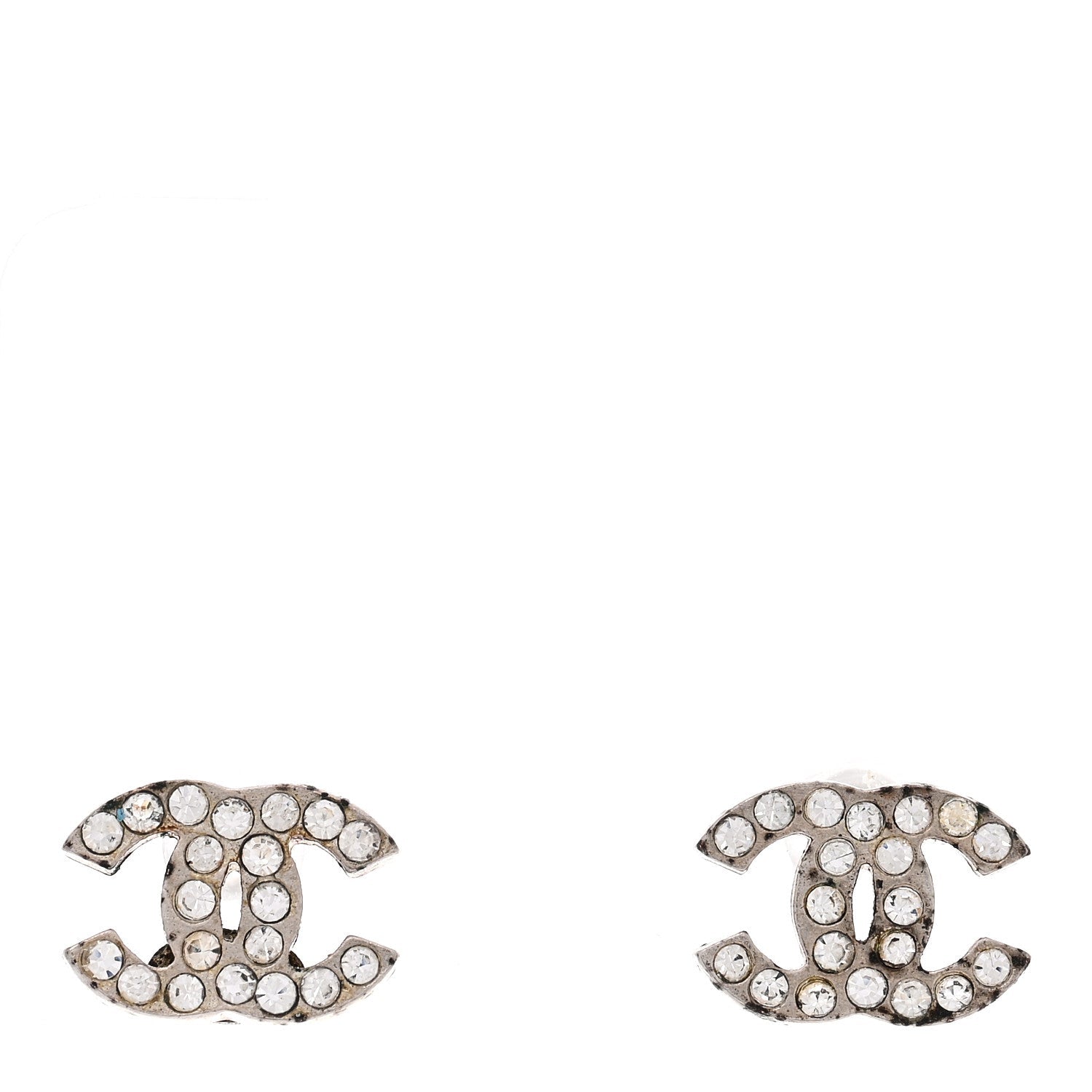 Crystal Mini CC Earrings Silver