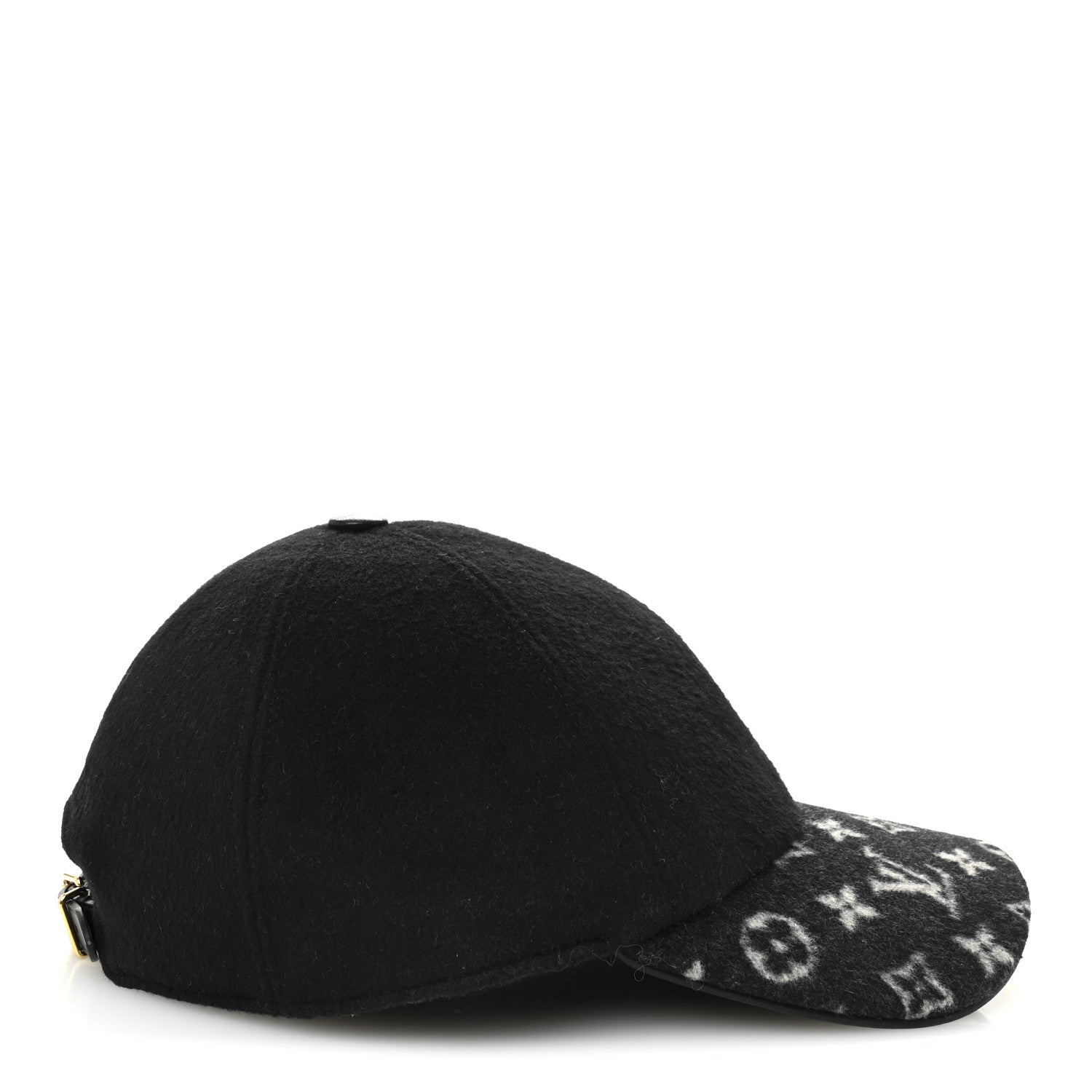 Wool Silk Monogram Endless Cap L Black