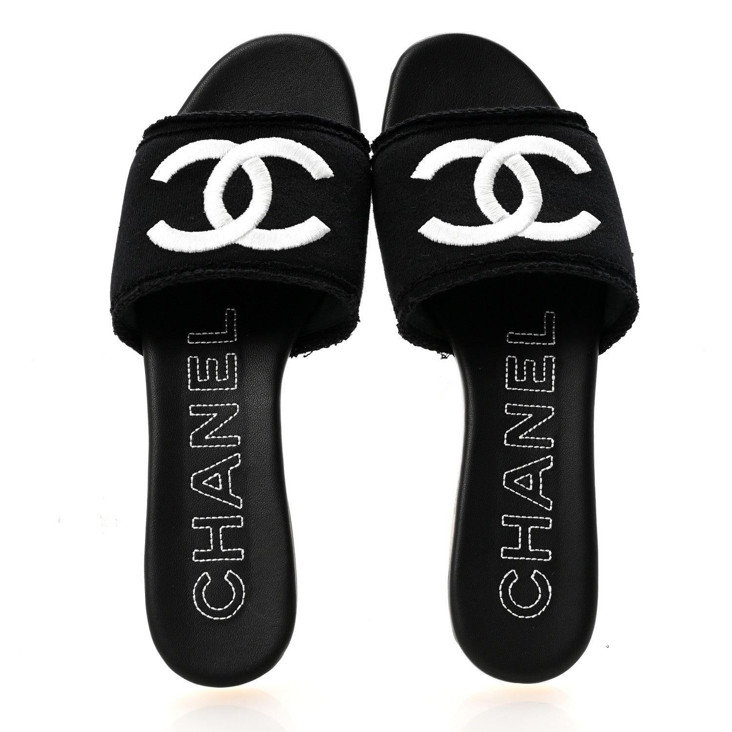 Jersey Knit CC Mules 39 Black