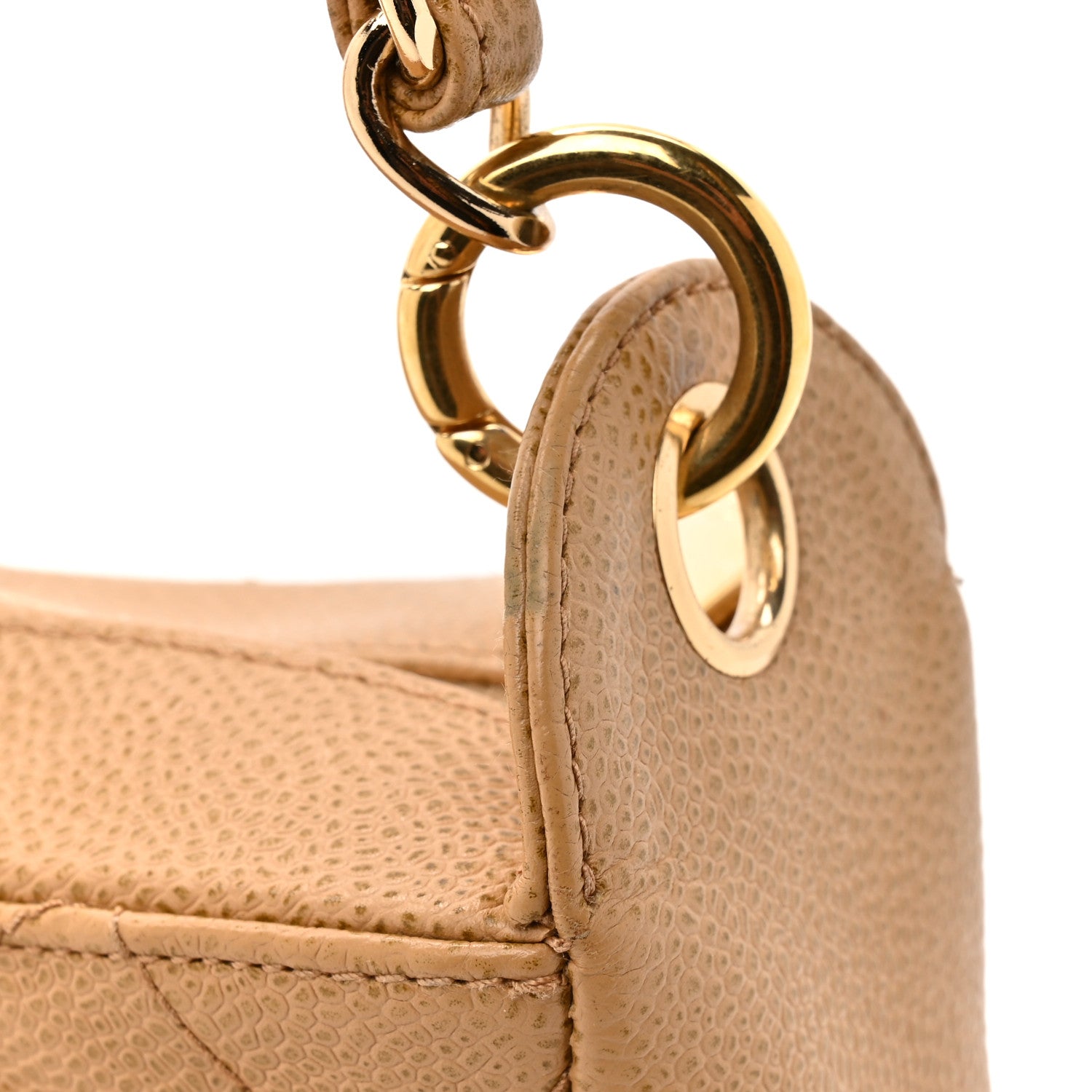 Caviar Quilted Timeless CC Shoulder Bag Beige