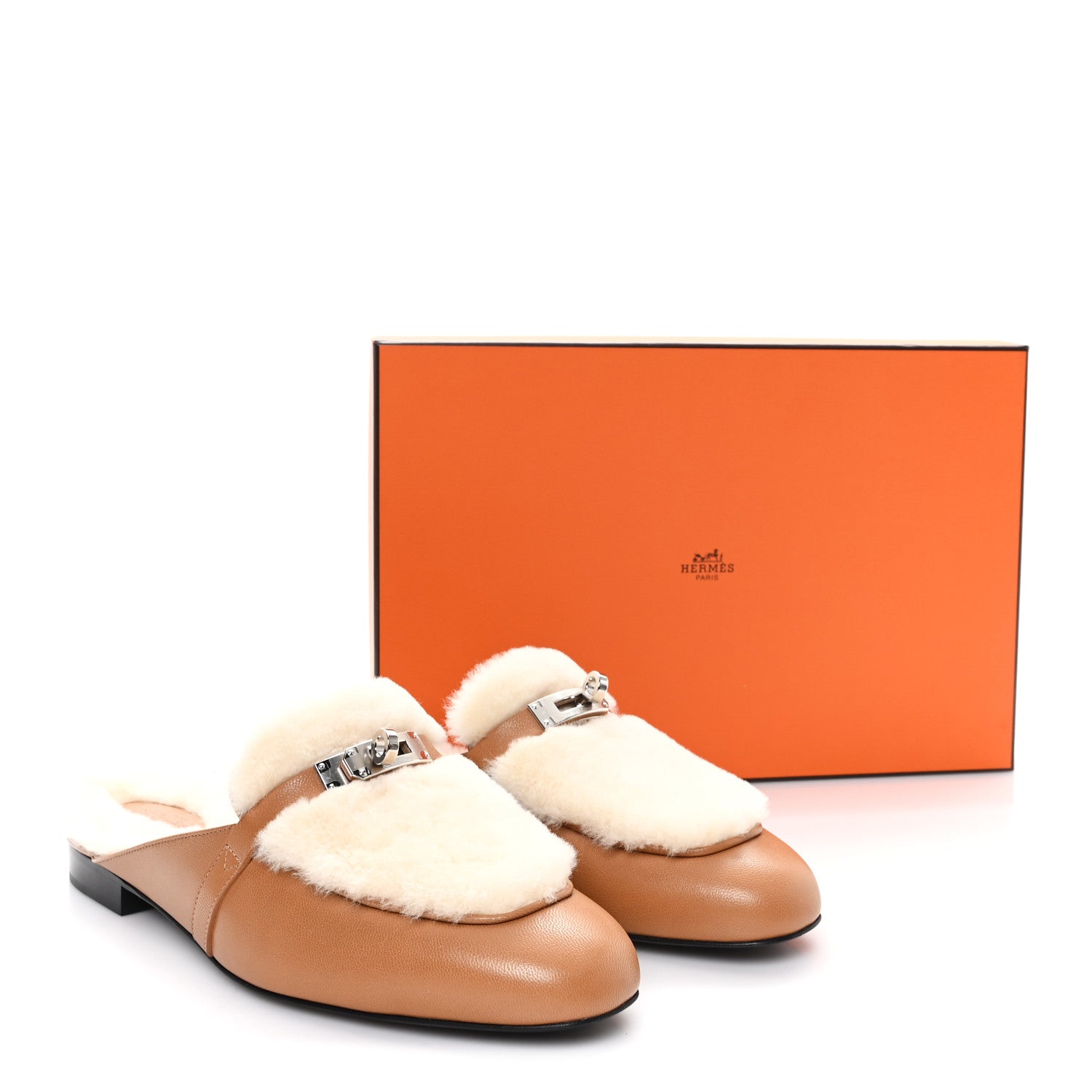 Goatskin Shearling Womens Oz Mules 40 Naturel Ecru