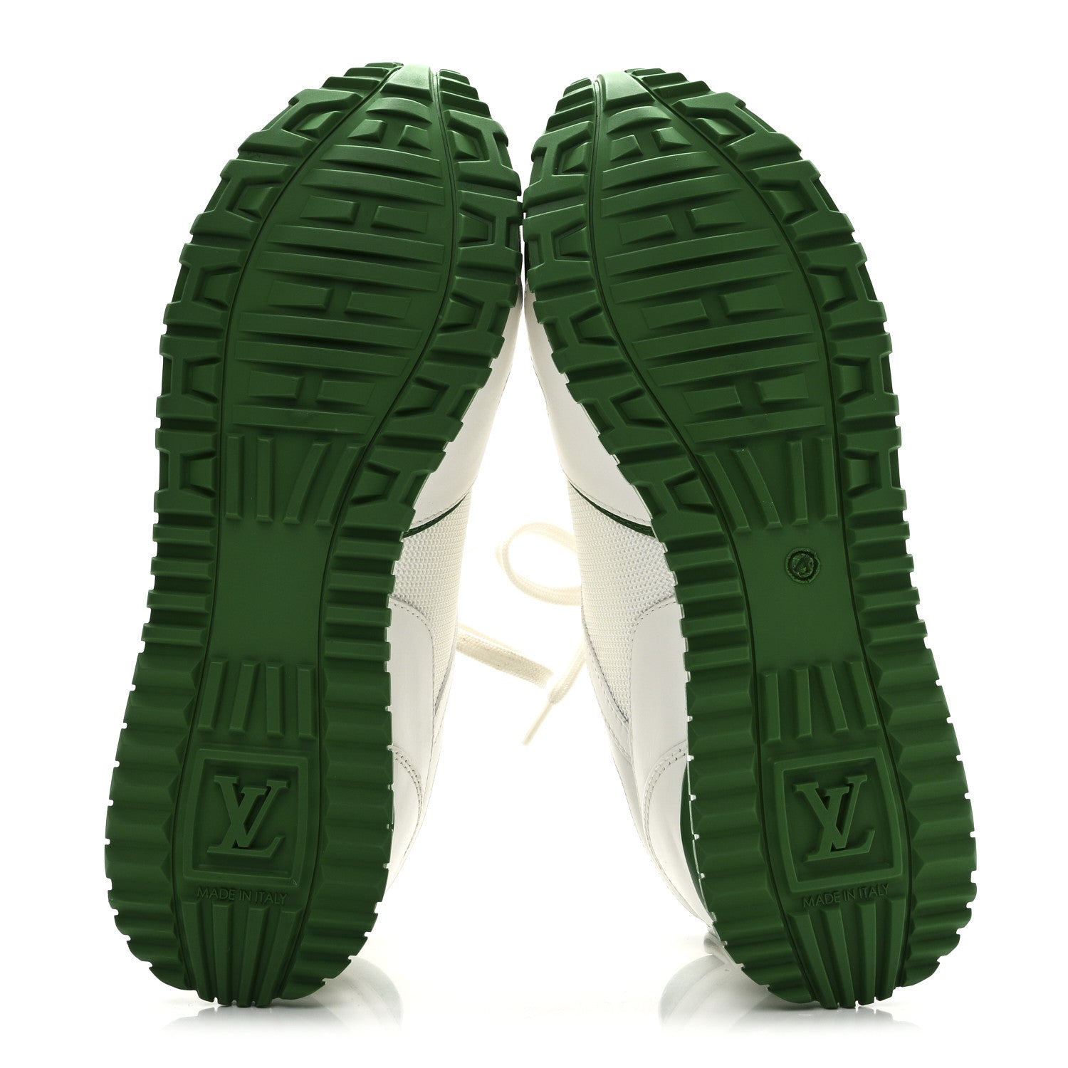 Calfskin Monogram Run Away Sneakers 37 White Green