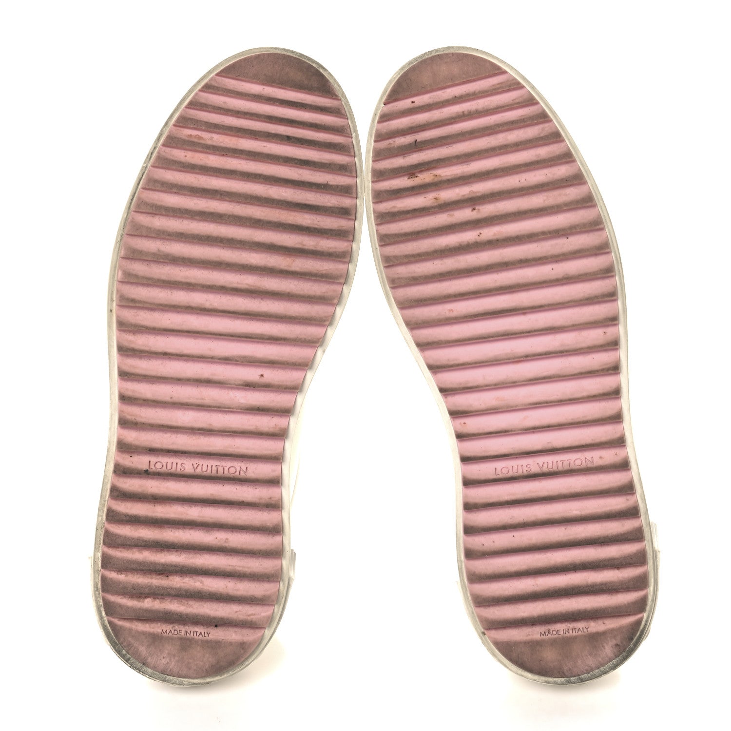 Lambskin Embossed Monogram Time Out Sneakers 37 White Pink
