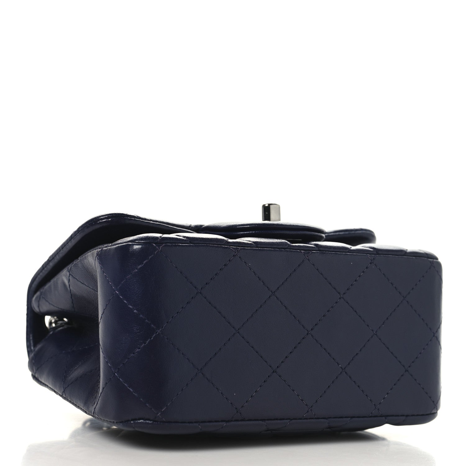 Lambskin Quilted Mini Square Flap Dark Purple