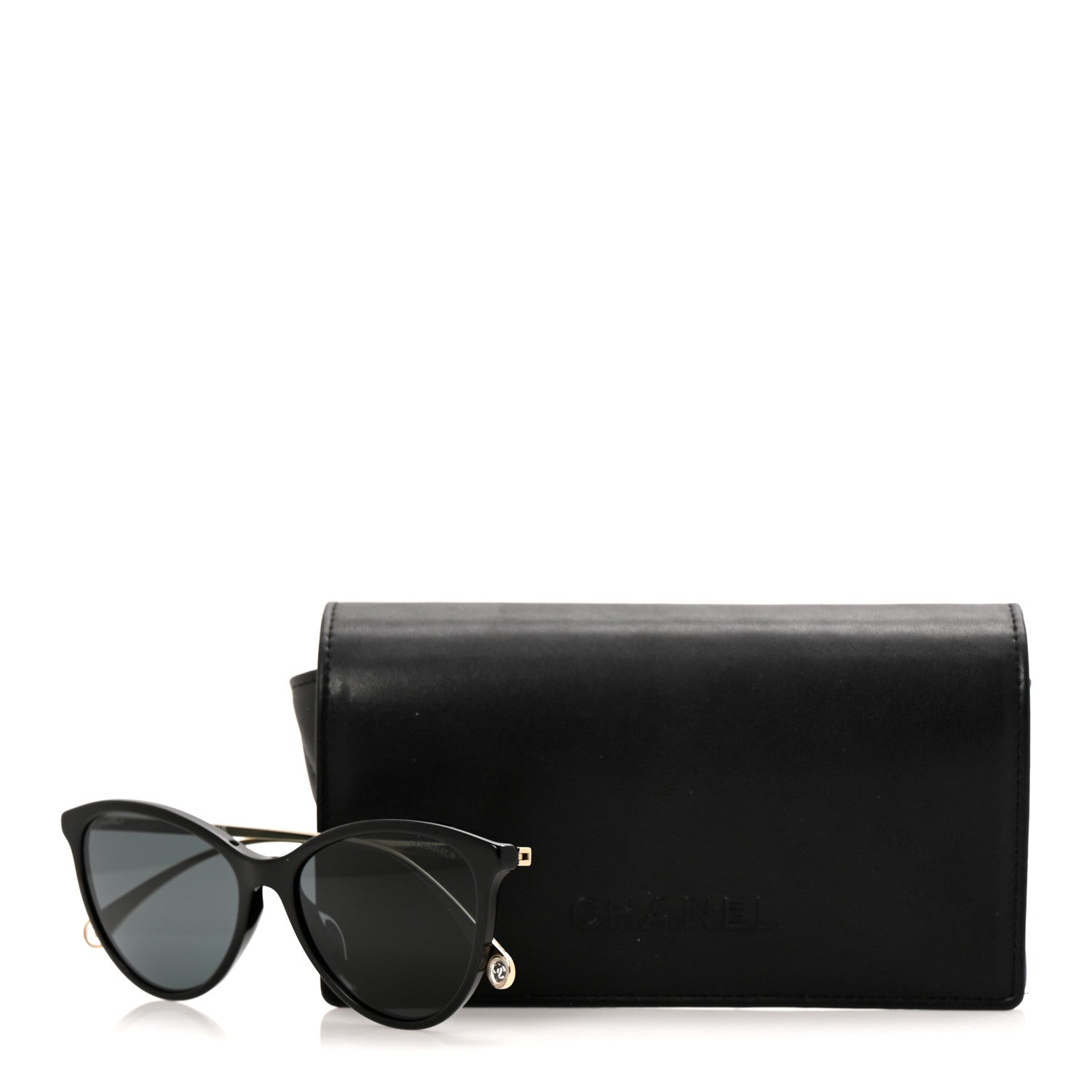 Acetate Metal Butterfly Sunglasses 5459-A Black Gold