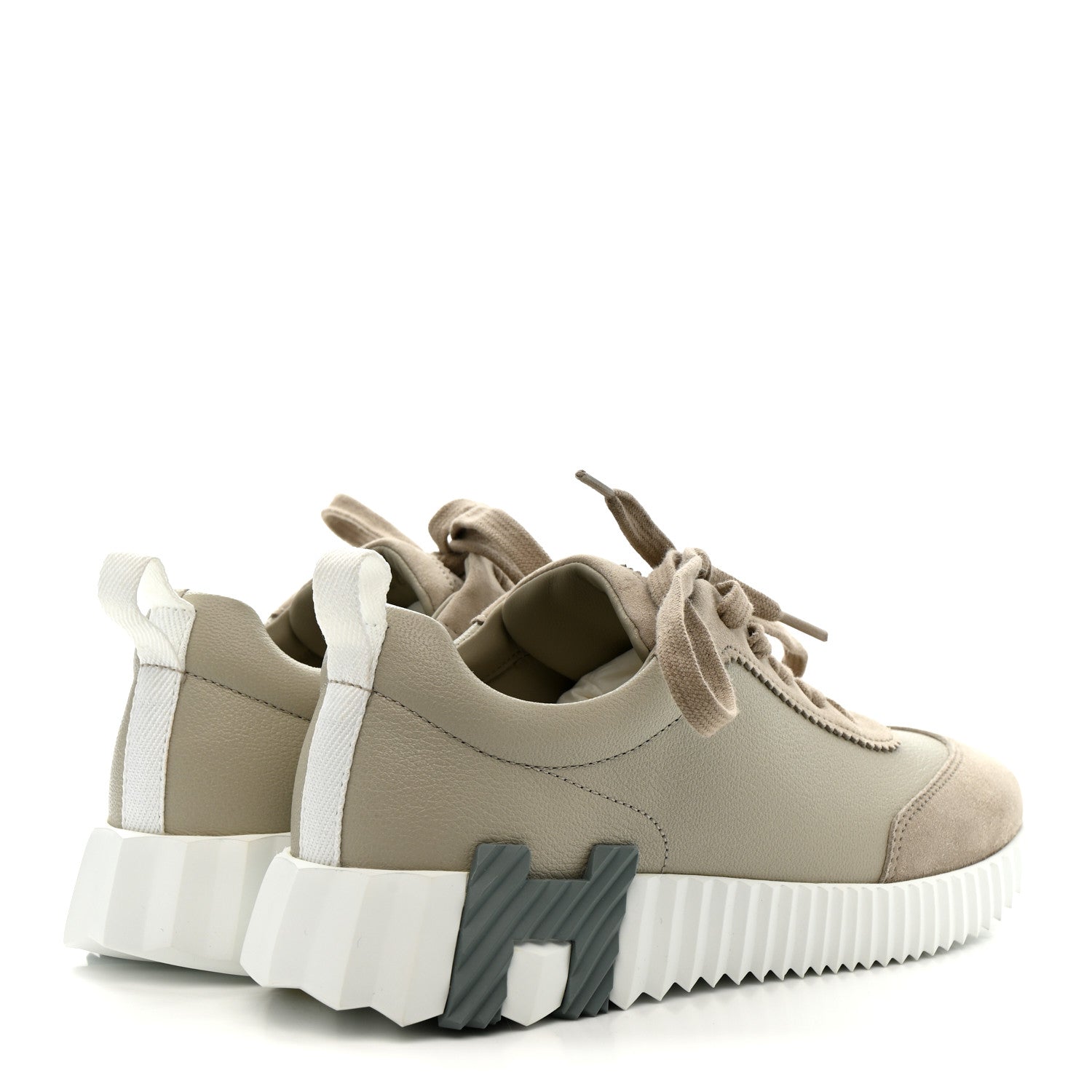 Sport Goatskin Suede Goatskin Womens Bouncing Sneakers 36.5 Beige Esquisse