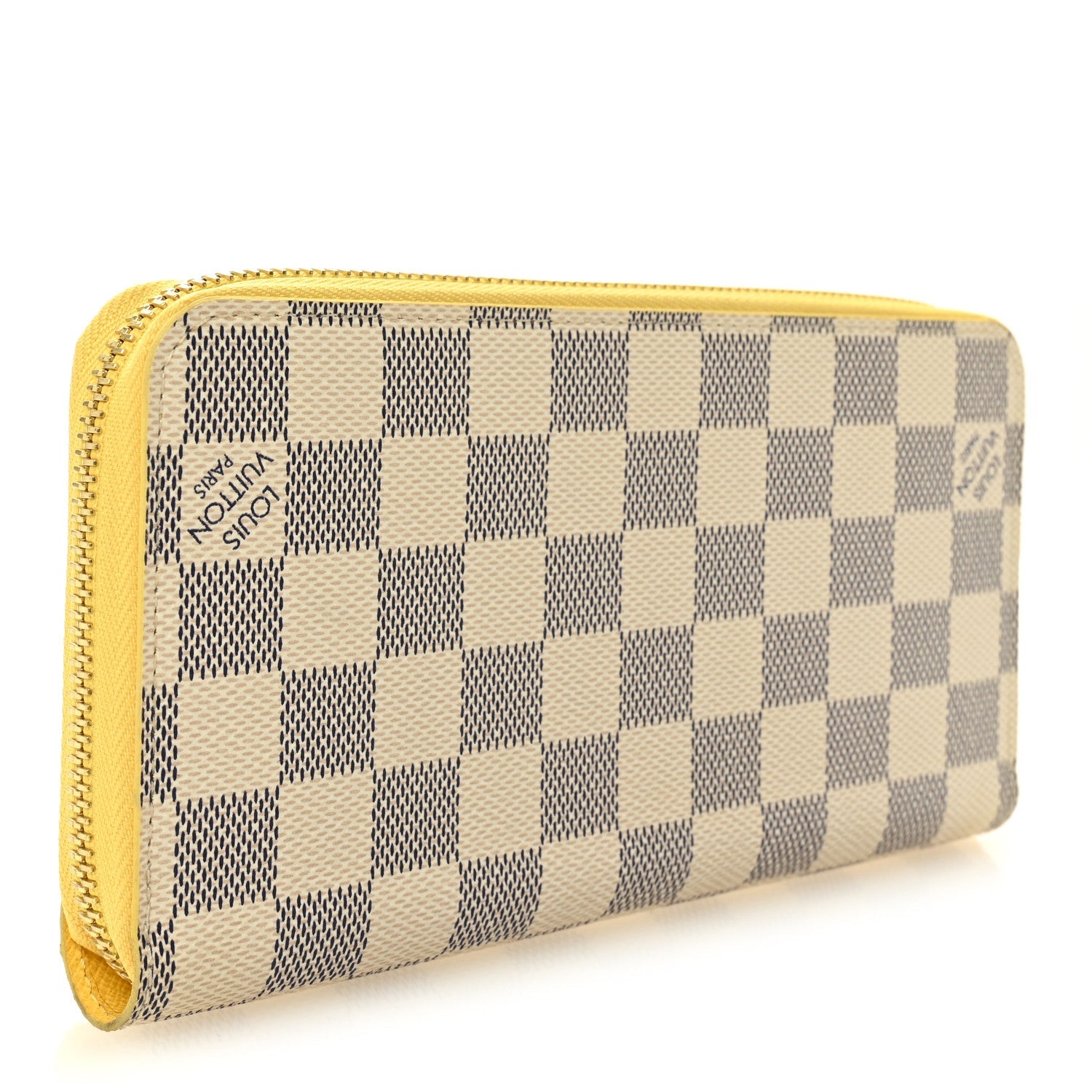 Damier Azur Zippy Wallet Jaune Pale