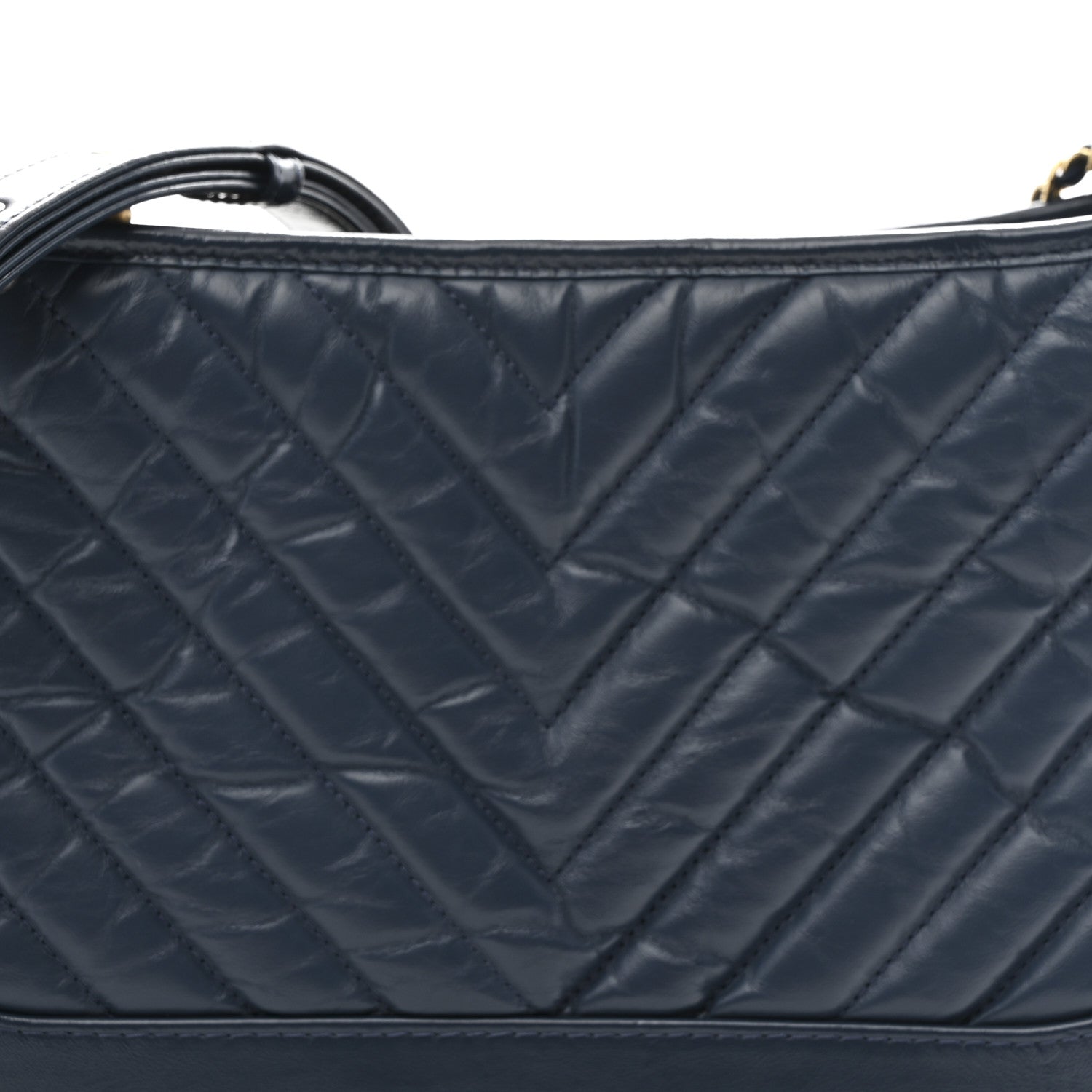 Aged Calfskin Chevron Quilted Medium Gabrielle Hobo Blue