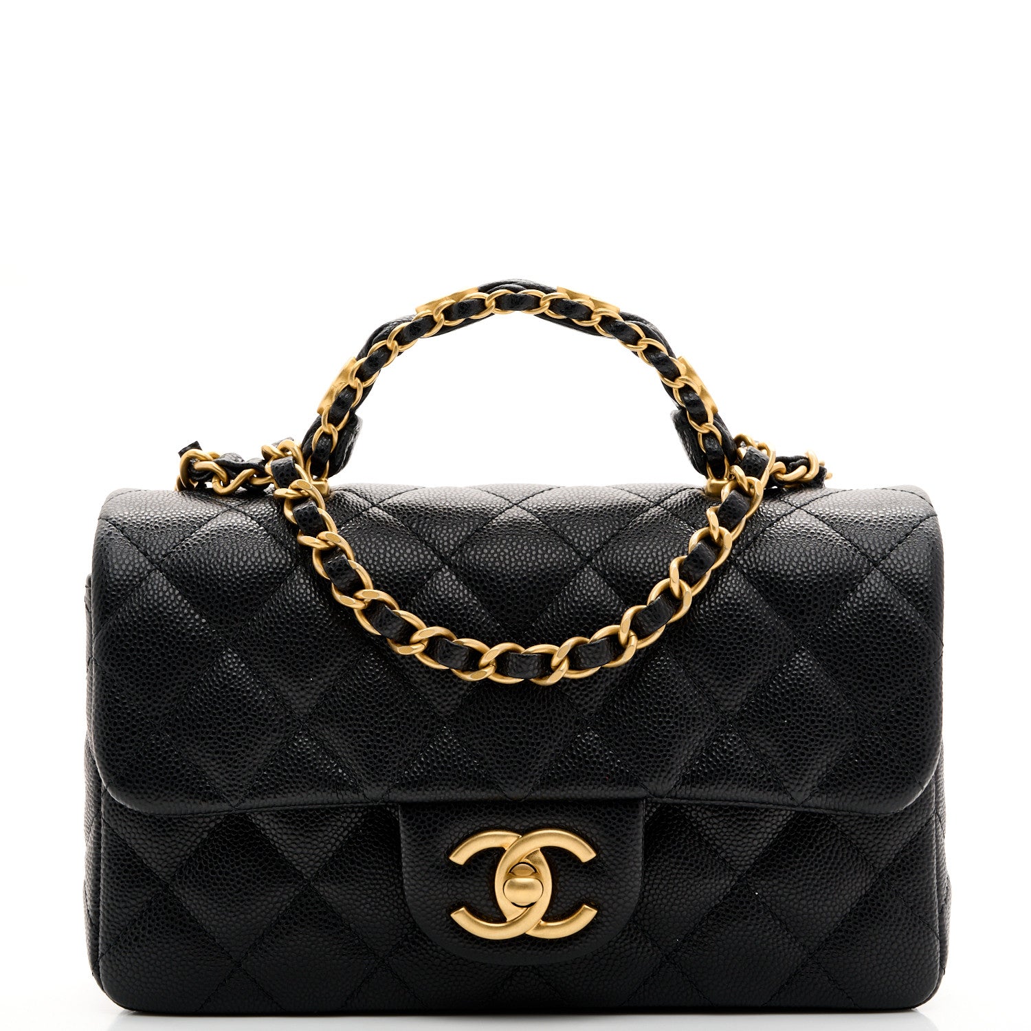 Caviar Quilted Mini Handy CC Flap Black